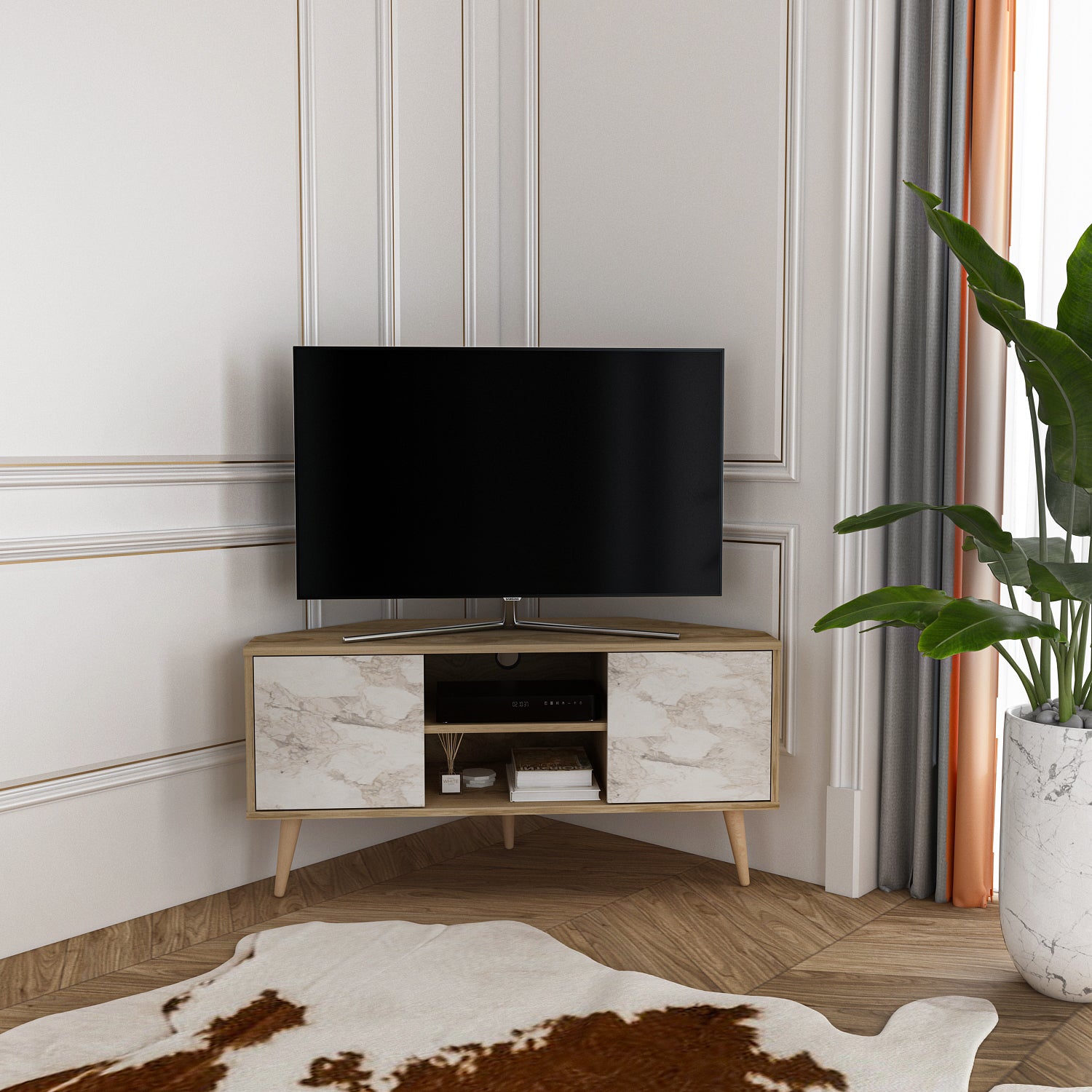 Lesson 47" Wide Corner TV Stand | Media Console