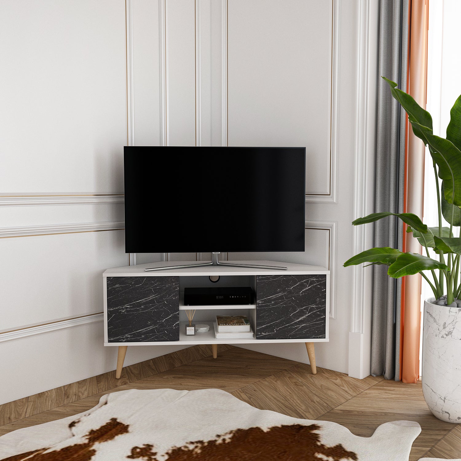 Lesson 47" Wide Corner TV Stand | Media Console