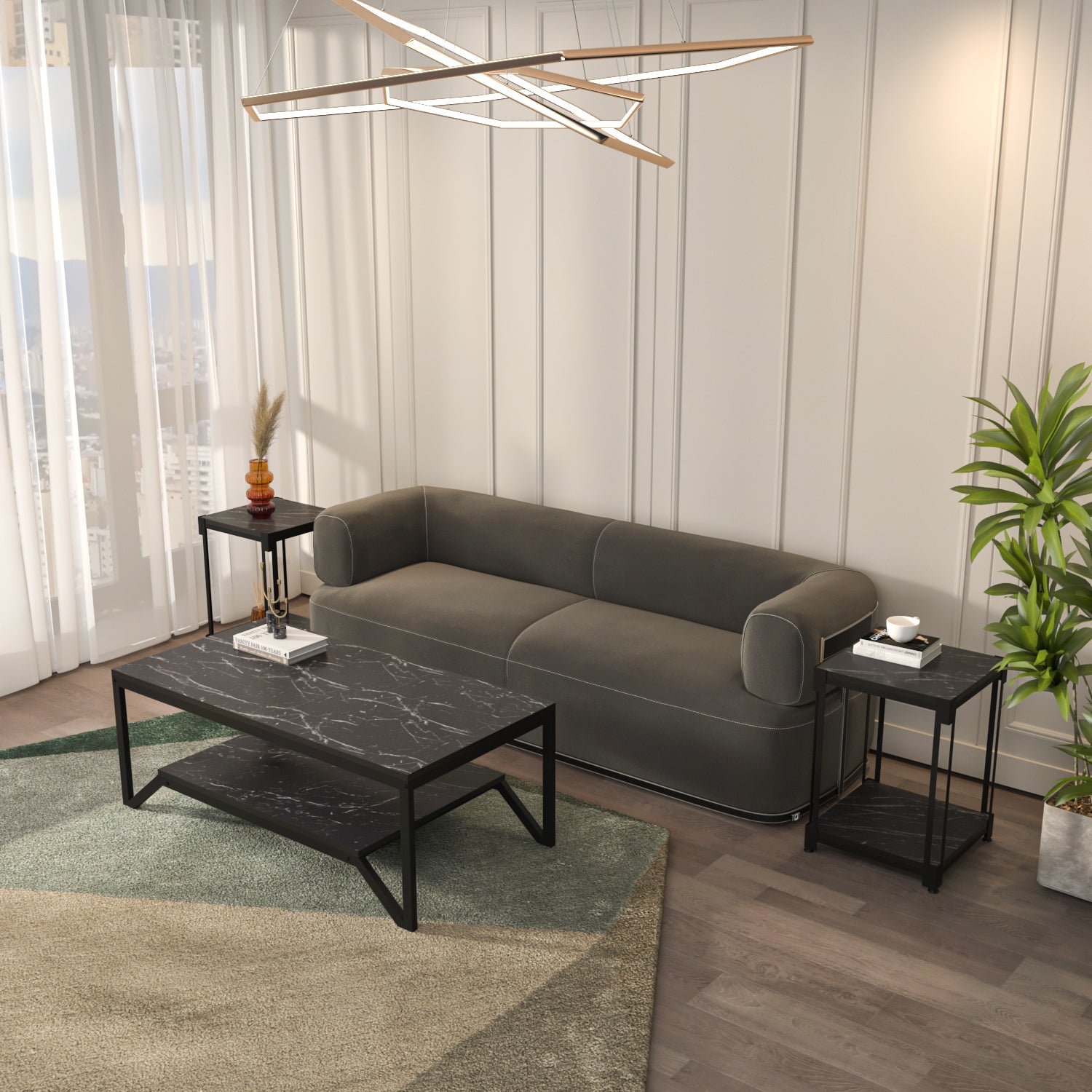 Flora & Zenas Living Room Table Set