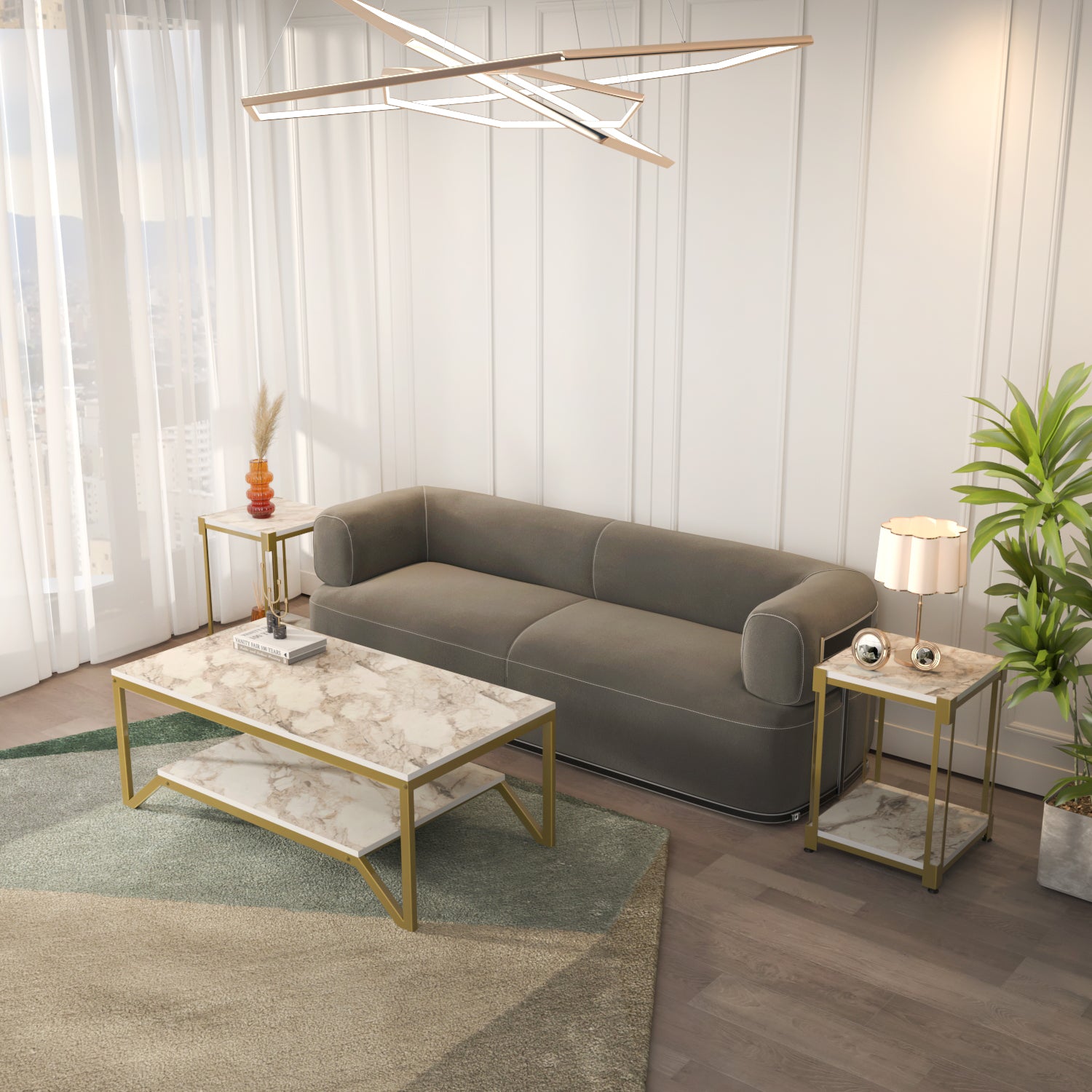 Flora & Zenas Living Room Table Set