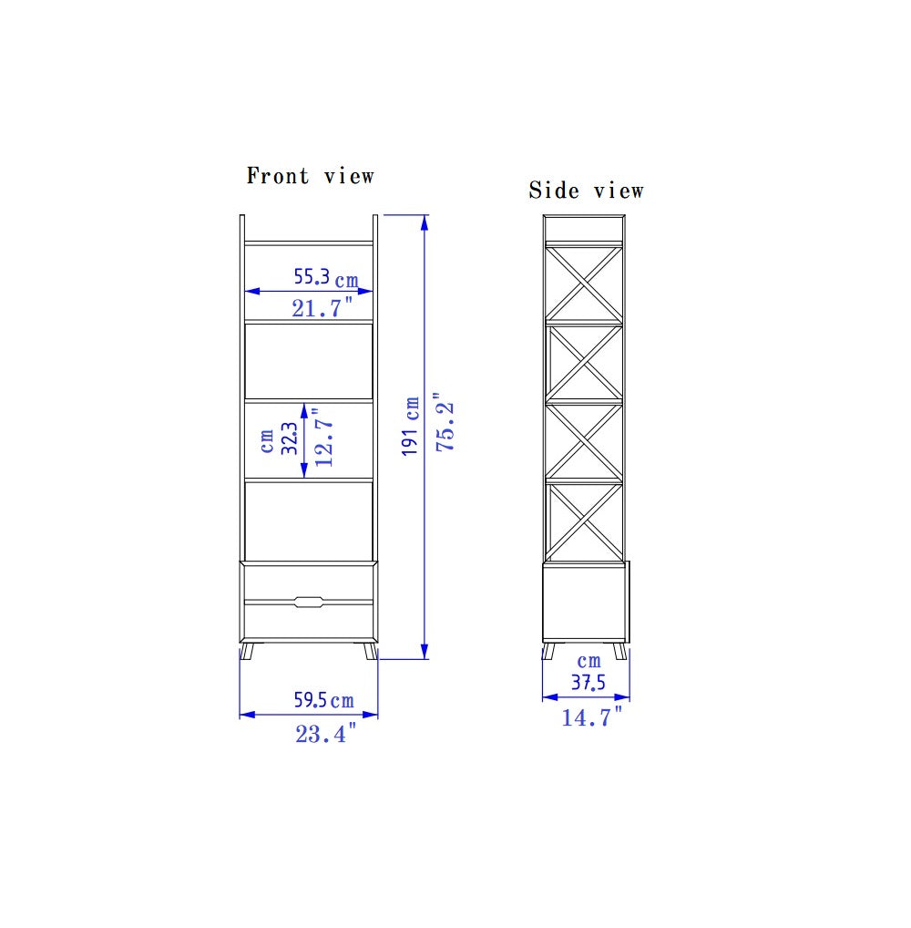 Frida 60 Bookcase - Ephesus Marble & Gold