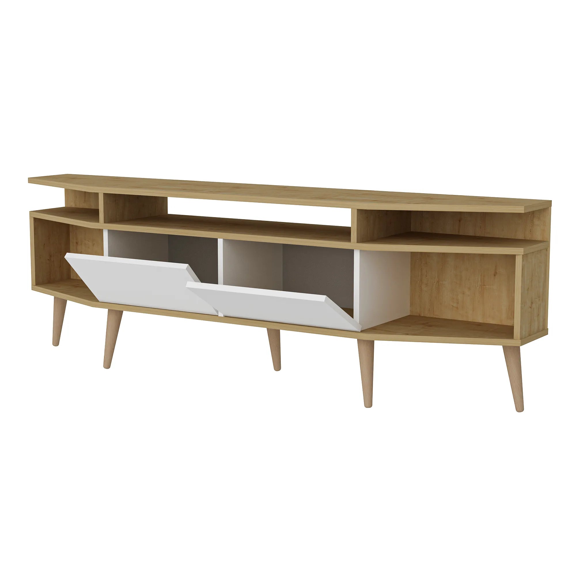 Dennis 71 in Wide Modern TV Stand Media Console with Storage for TVs up to 80 in