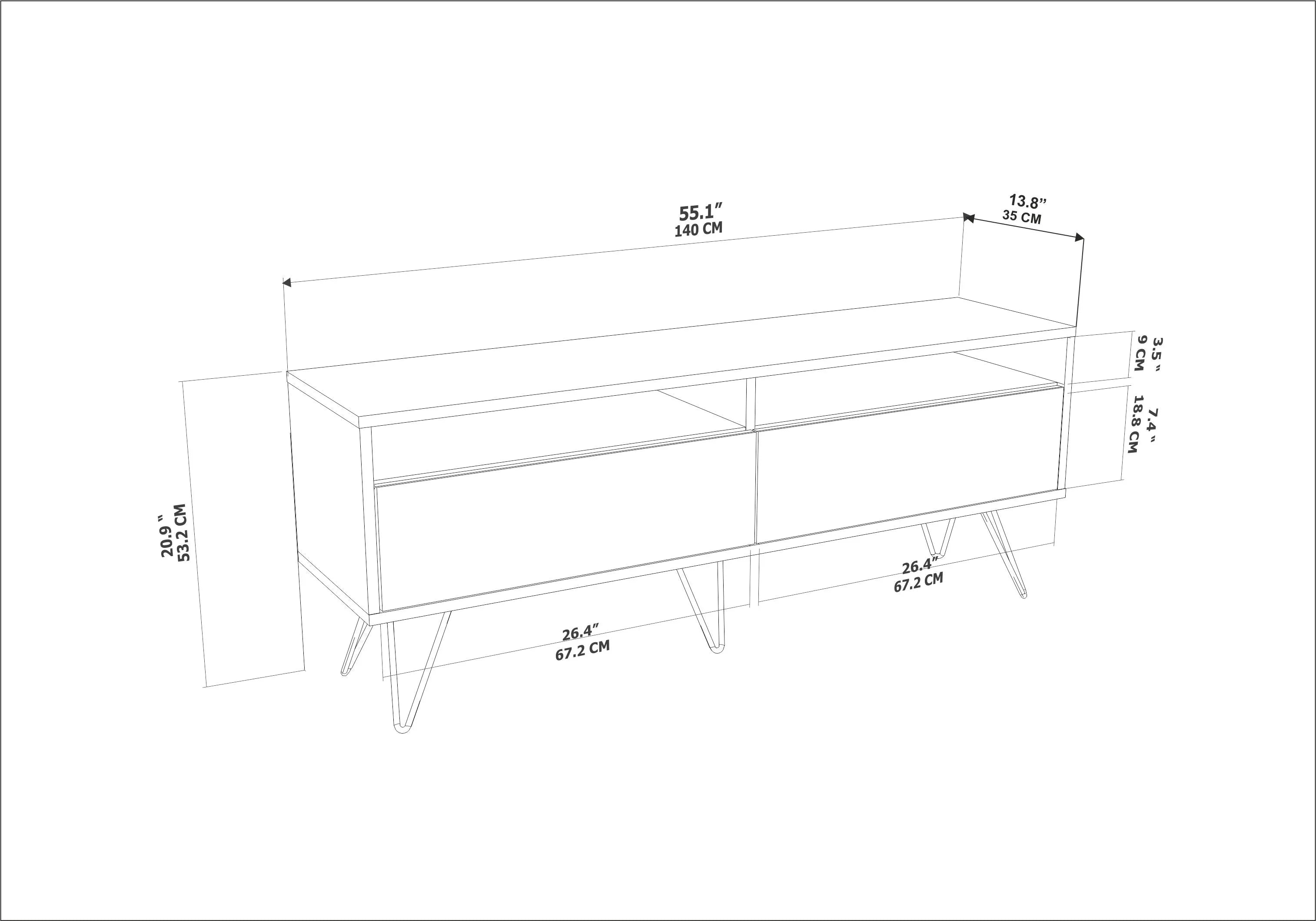 Flay 55" Wide TV Stand for TVs up to 65" | Media Console