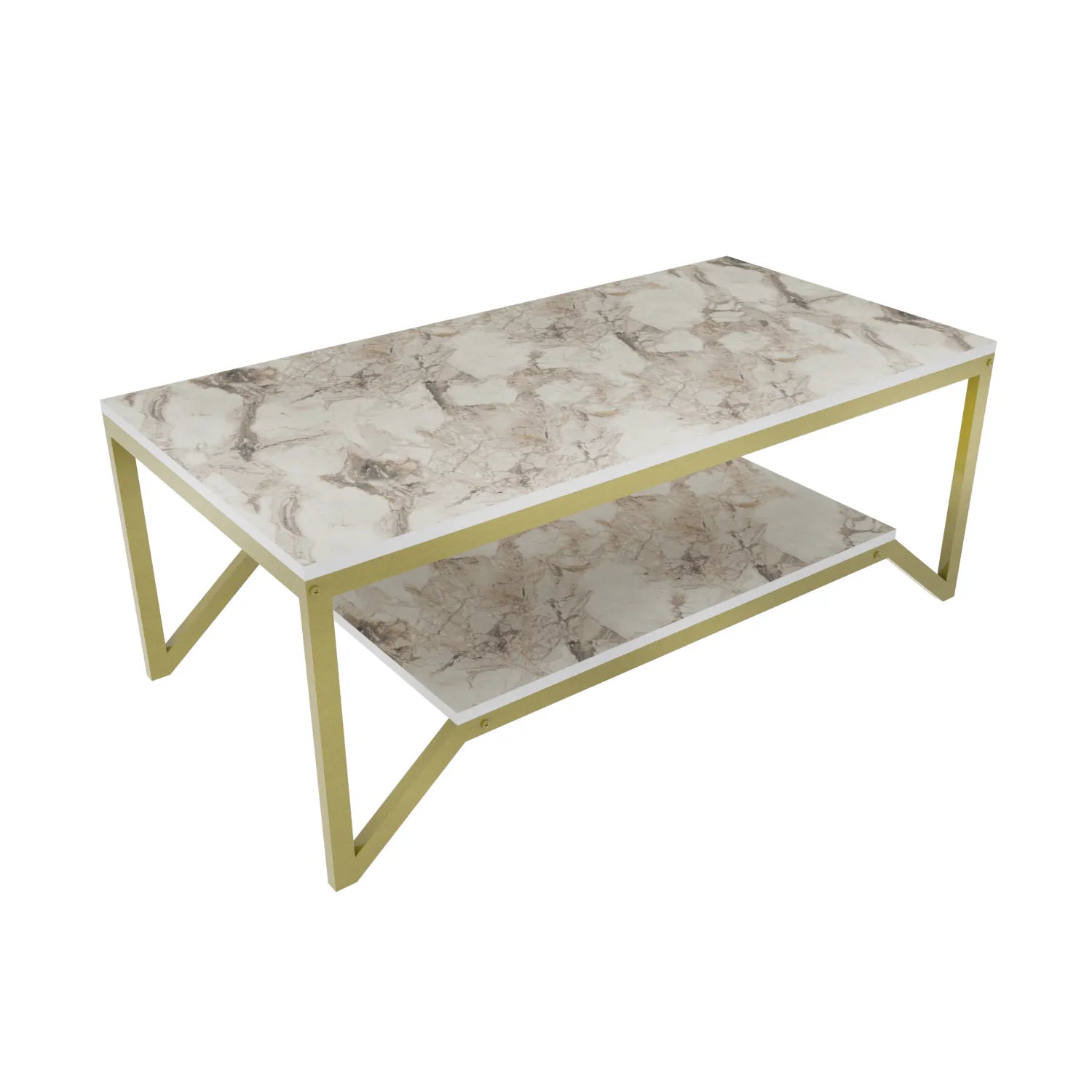 Flora 47" Wide Rectangular Modern Industrial Design Coffee Table | Cocktail Table