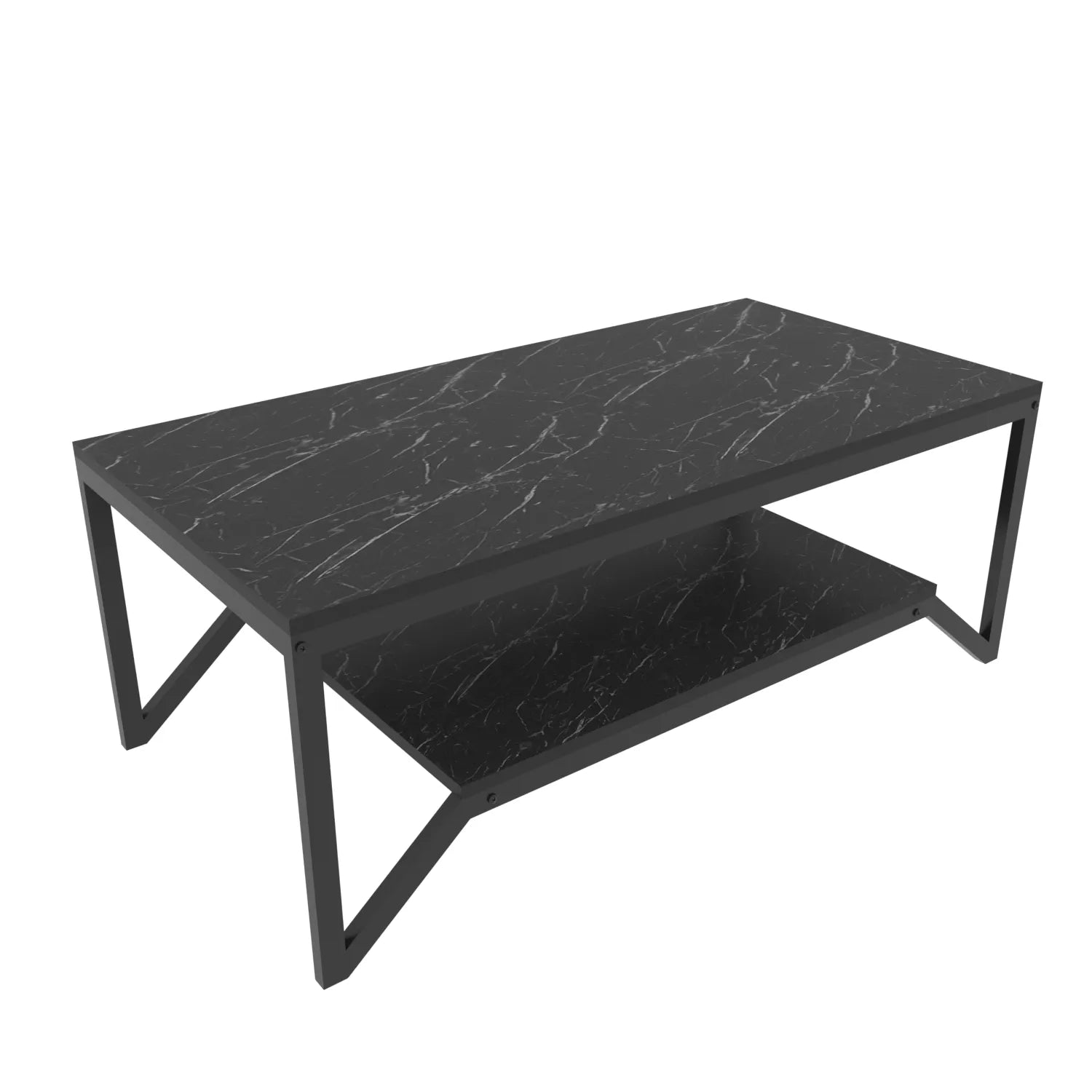 Flora 47" Wide Rectangular Modern Industrial Design Coffee Table | Cocktail Table