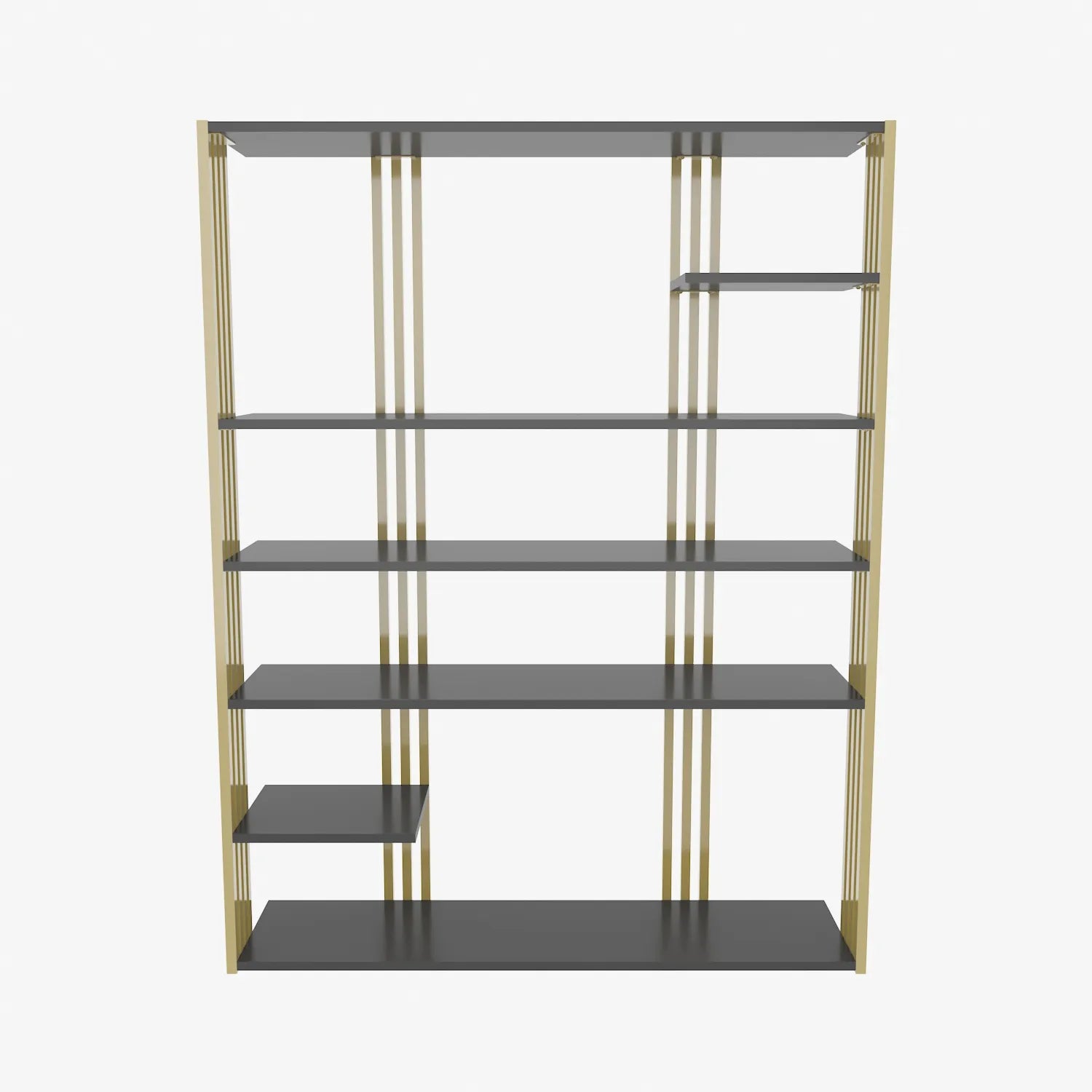 Jeni 63" Tall Metal Wood Bookcase | Bookshelf | Display Unit