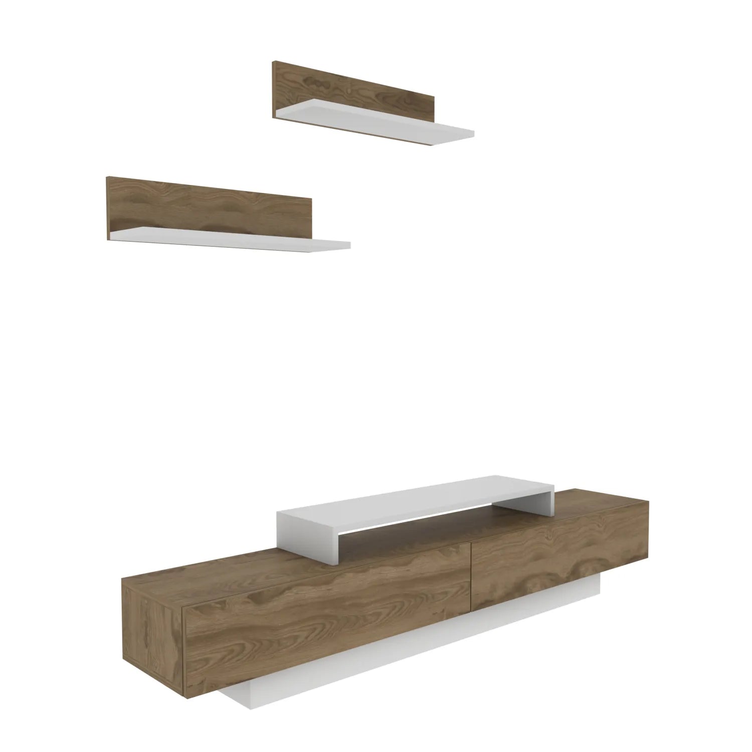 lusi tv stand oud oak white baackground angle