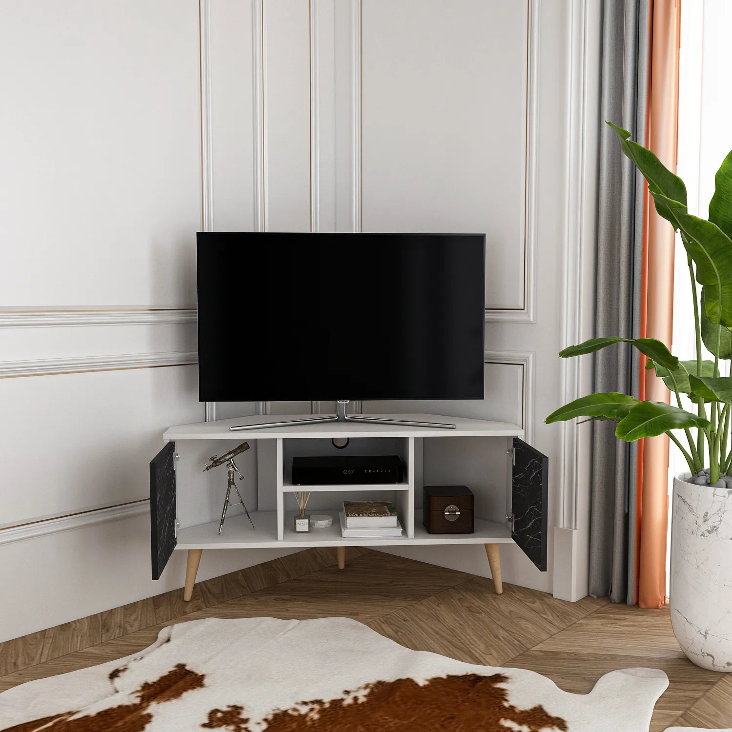 Lesson 47" Wide Corner TV Stand | Media Console