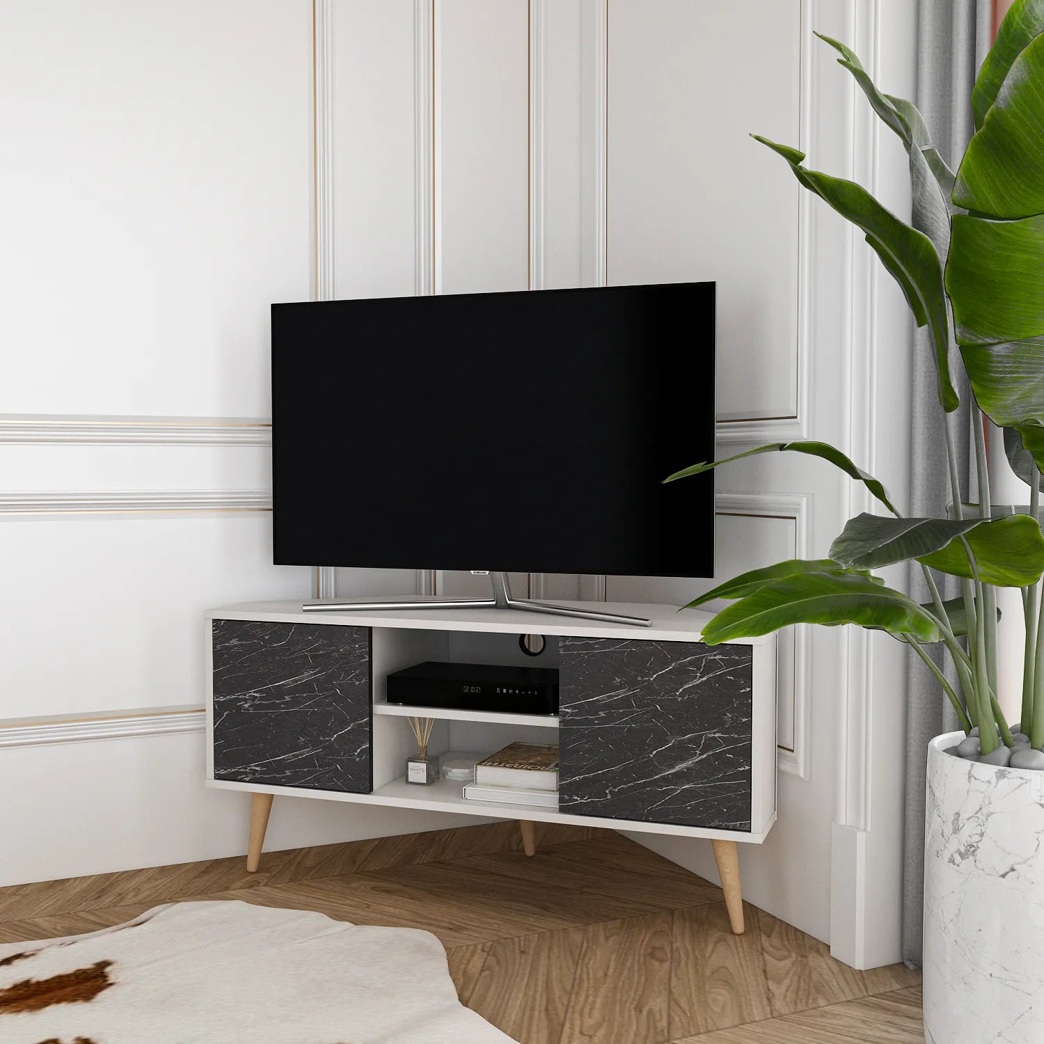 Lesson 47" Wide Corner TV Stand | Media Console