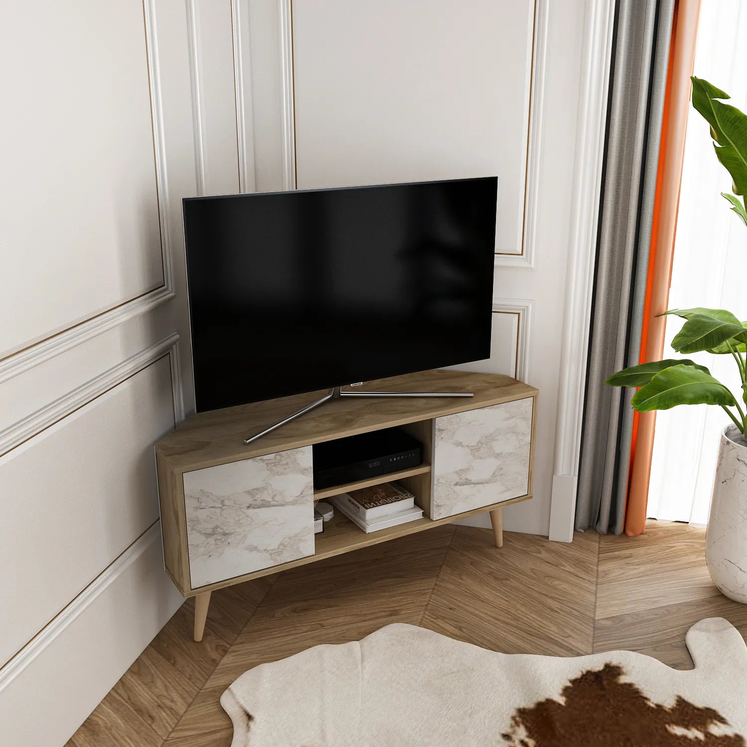 Lesson 47" Wide Corner TV Stand | Media Console