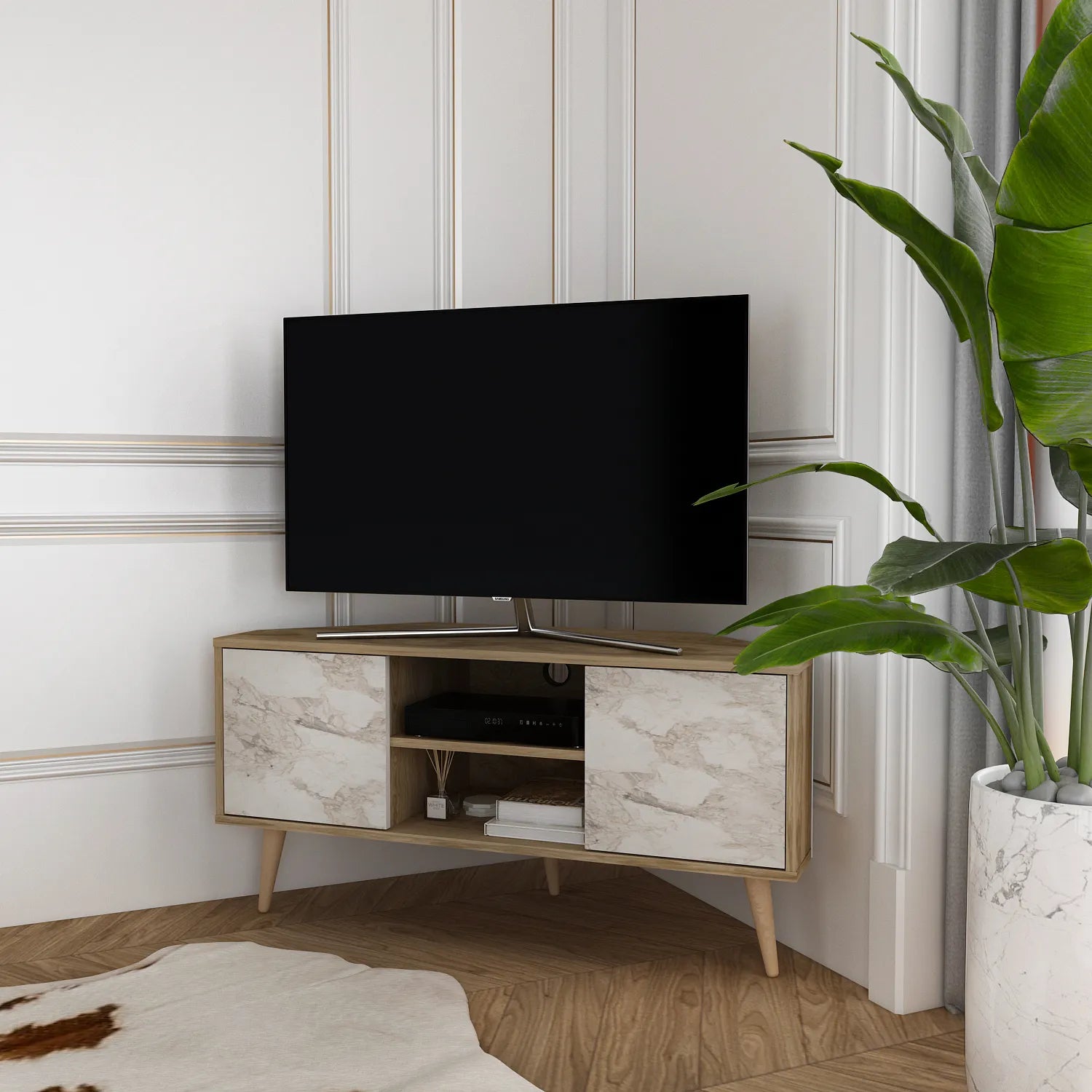 Lesson 47" Wide Corner TV Stand | Media Console