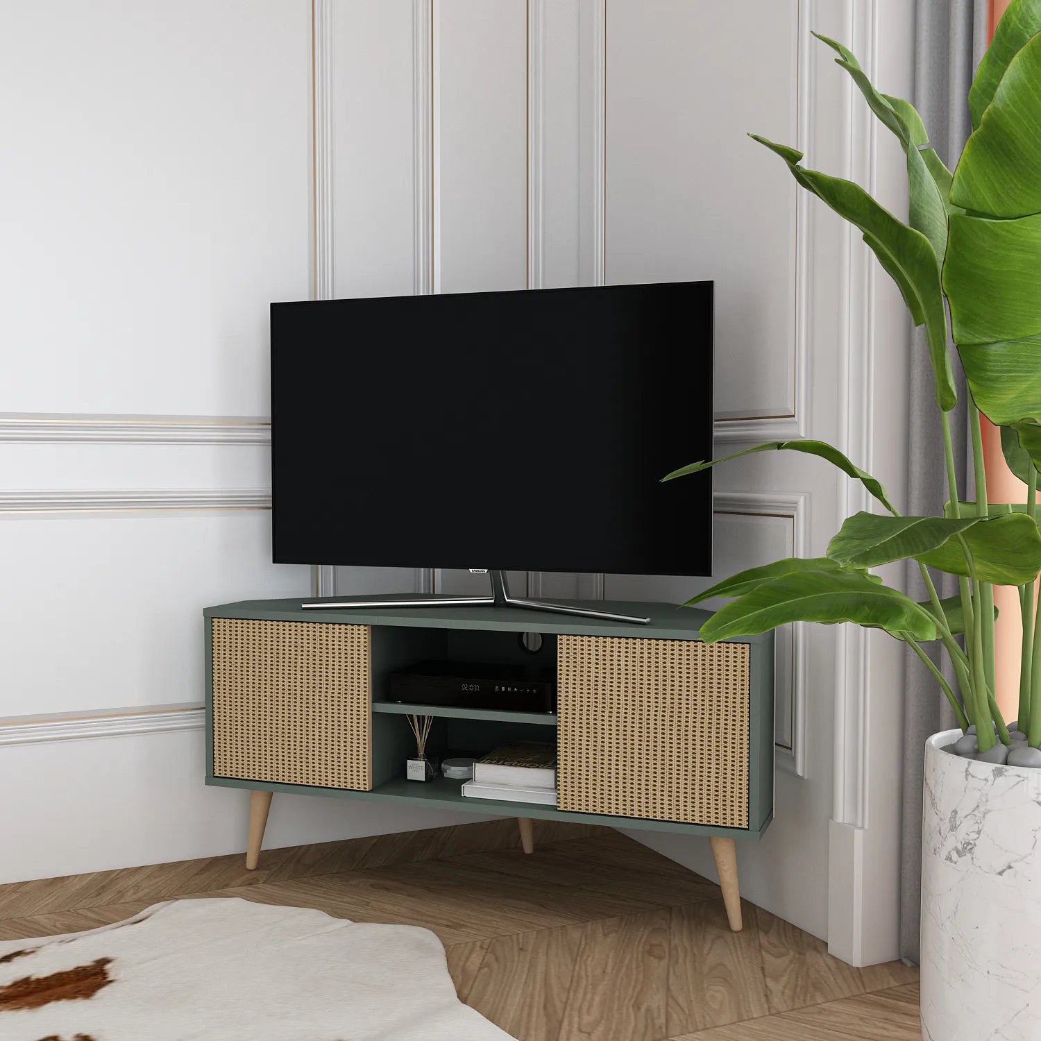 Lesson 47" Wide Corner TV Stand | Media Console