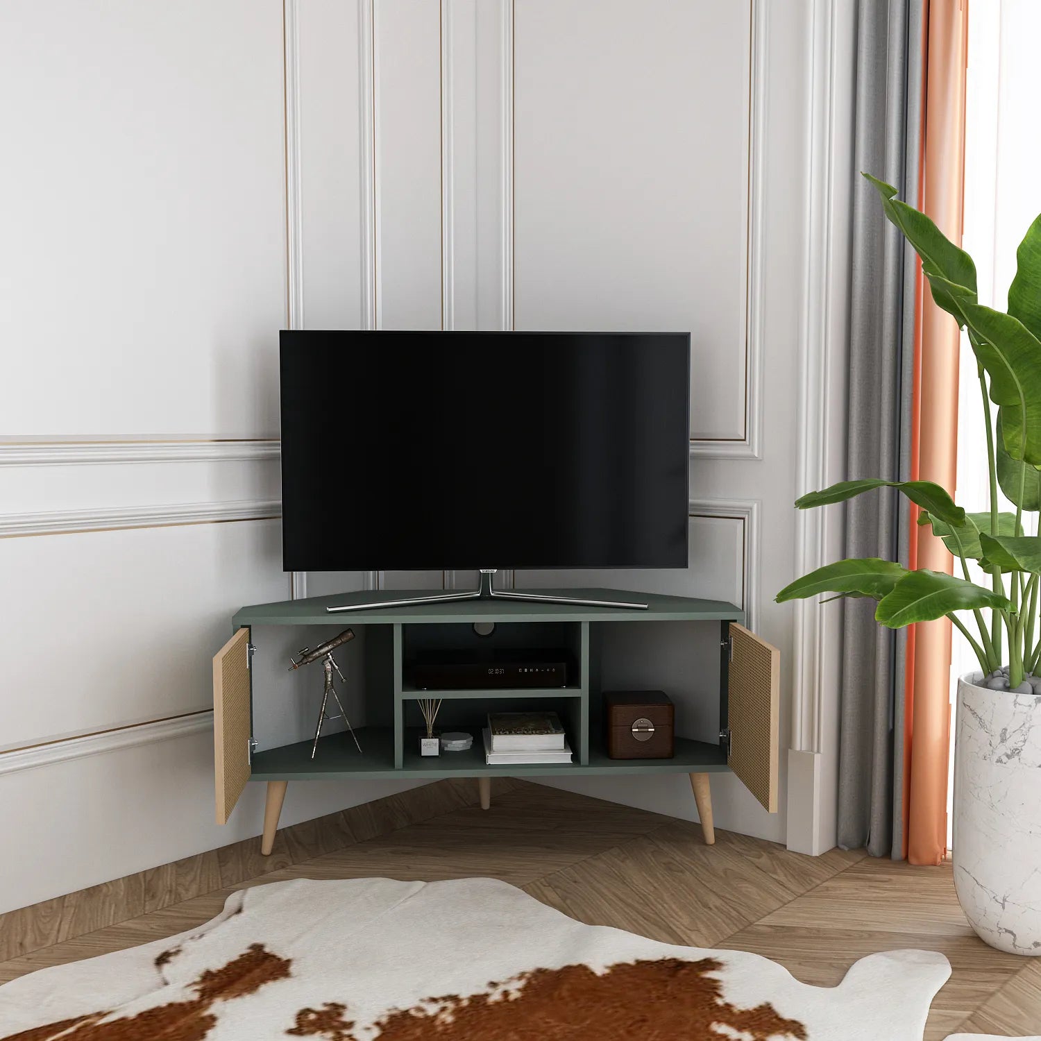 Lesson 47" Wide Corner TV Stand | Media Console