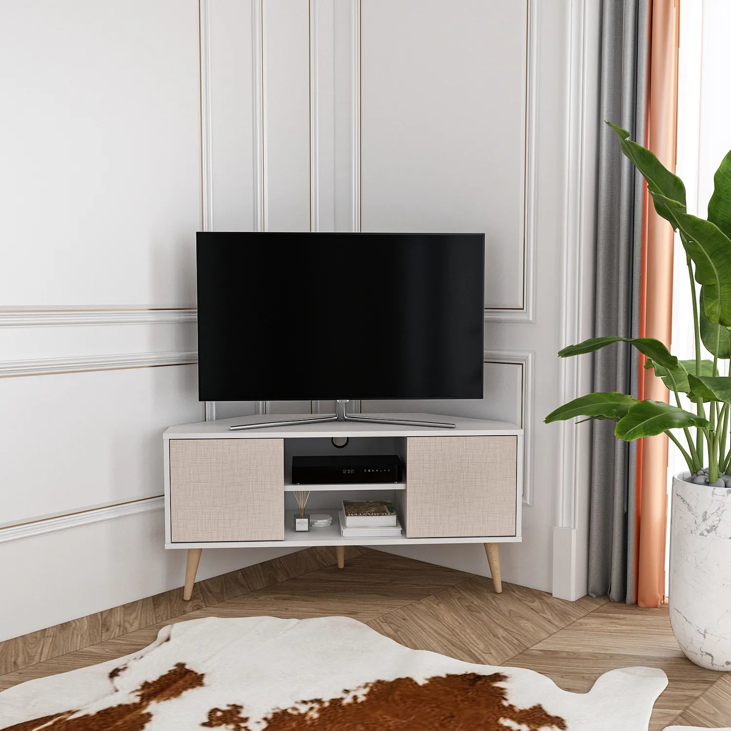 Lesson 47" Wide Corner TV Stand | Media Console