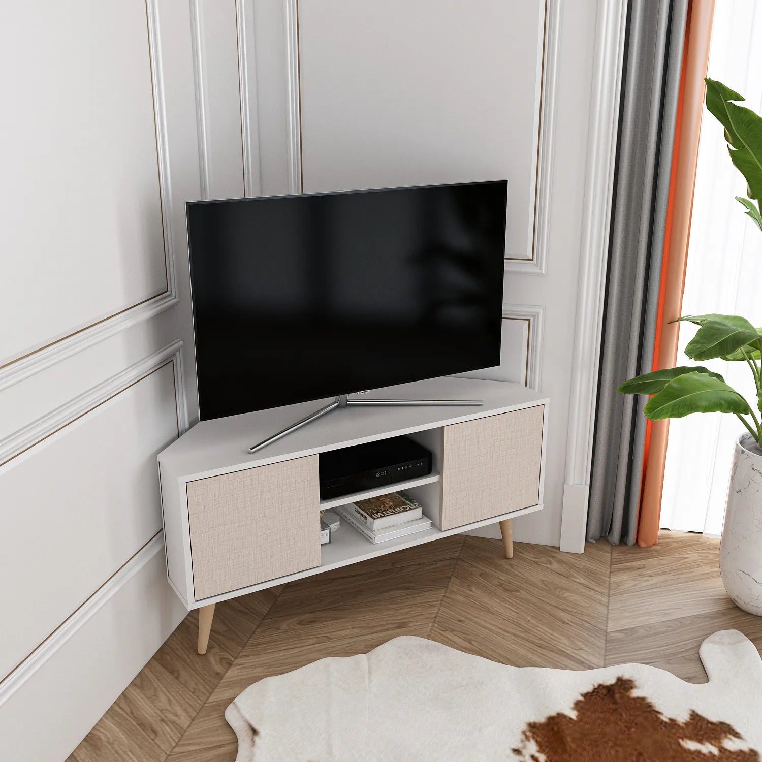 Lesson 47" Wide Corner TV Stand | Media Console
