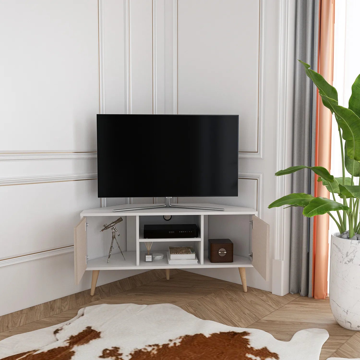 Lesson 47" Wide Corner TV Stand | Media Console