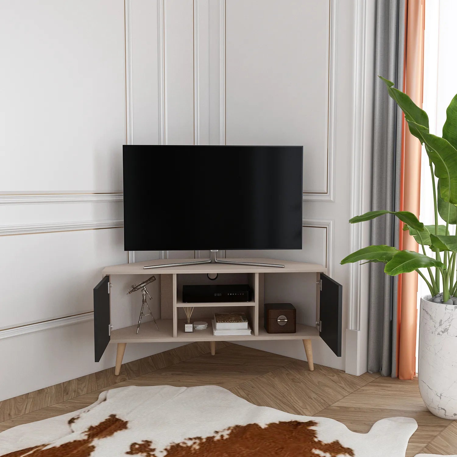 Lesson 47" Wide Corner TV Stand | Media Console