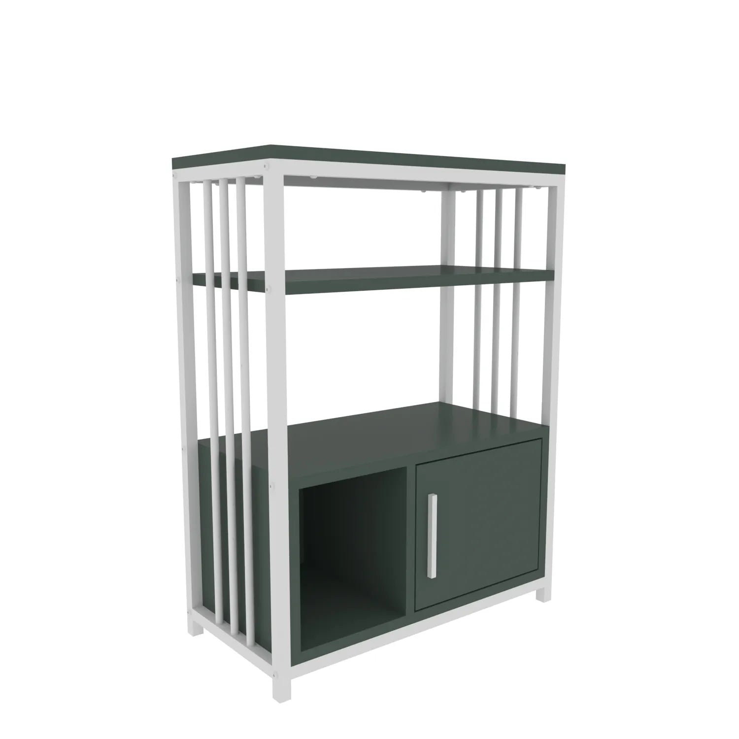 Letos 32" Tall Metal Wood Bookcase