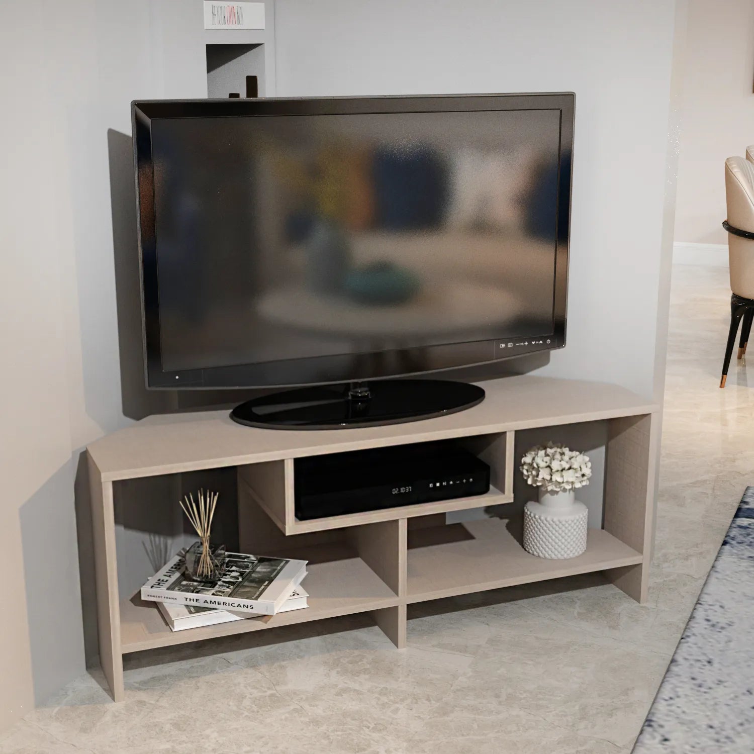 Maldiv 47" Wide Corner TV Stand | Media Console | for TVs up to 50"