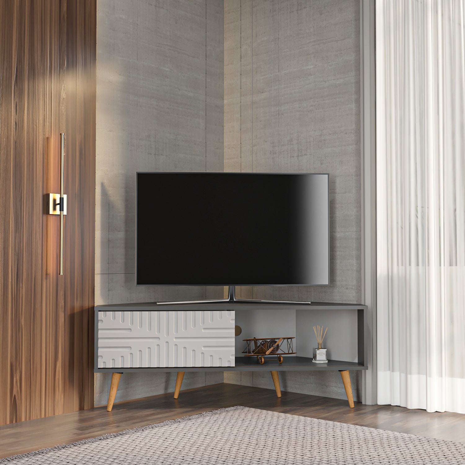 Mora 55'' Corner TV Stand for 65'' TVs