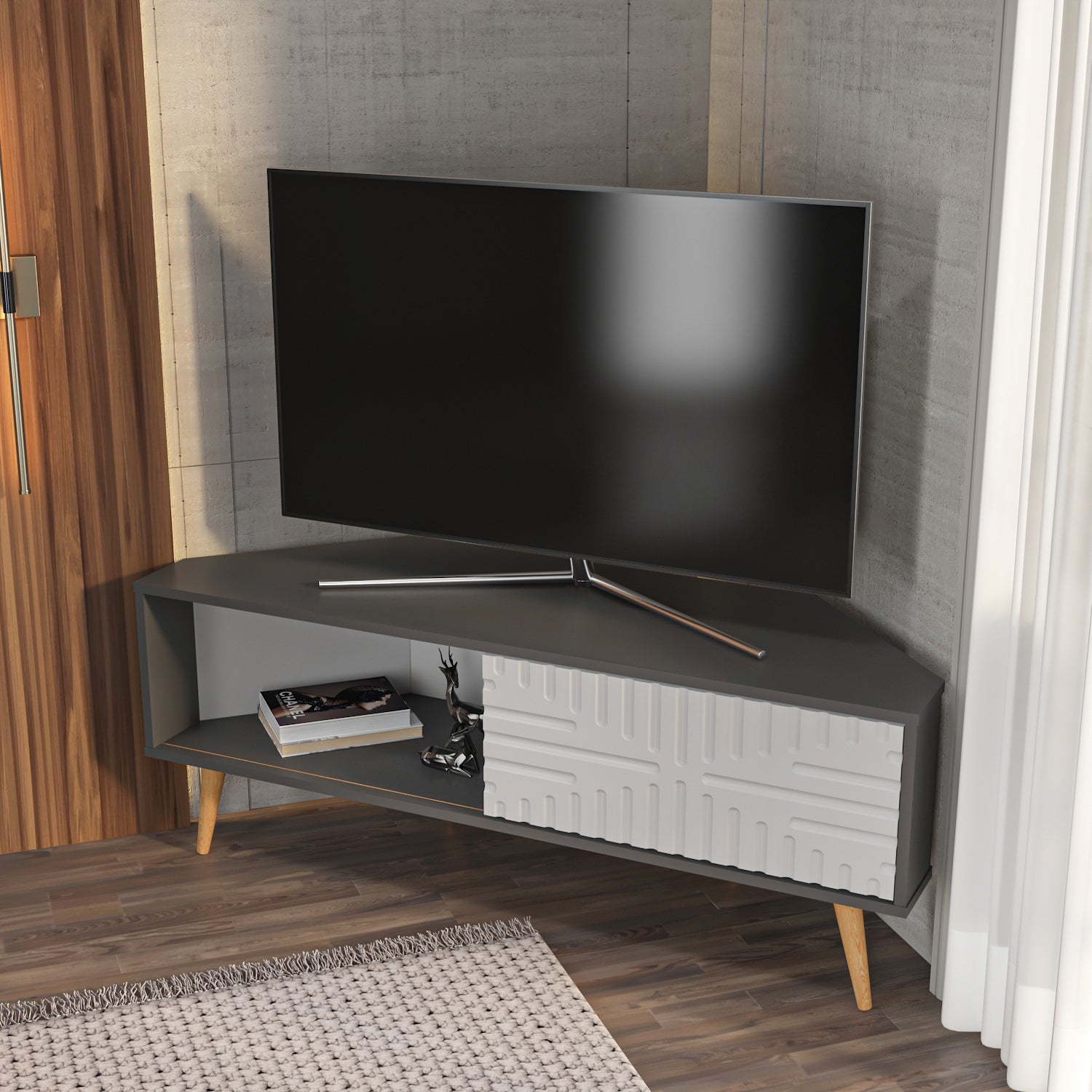 Mora 55'' Corner TV Stand for 65'' TVs