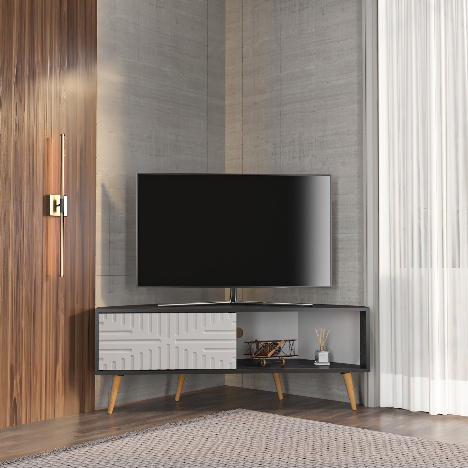 Mora 55'' Corner TV Stand for 65'' TVs