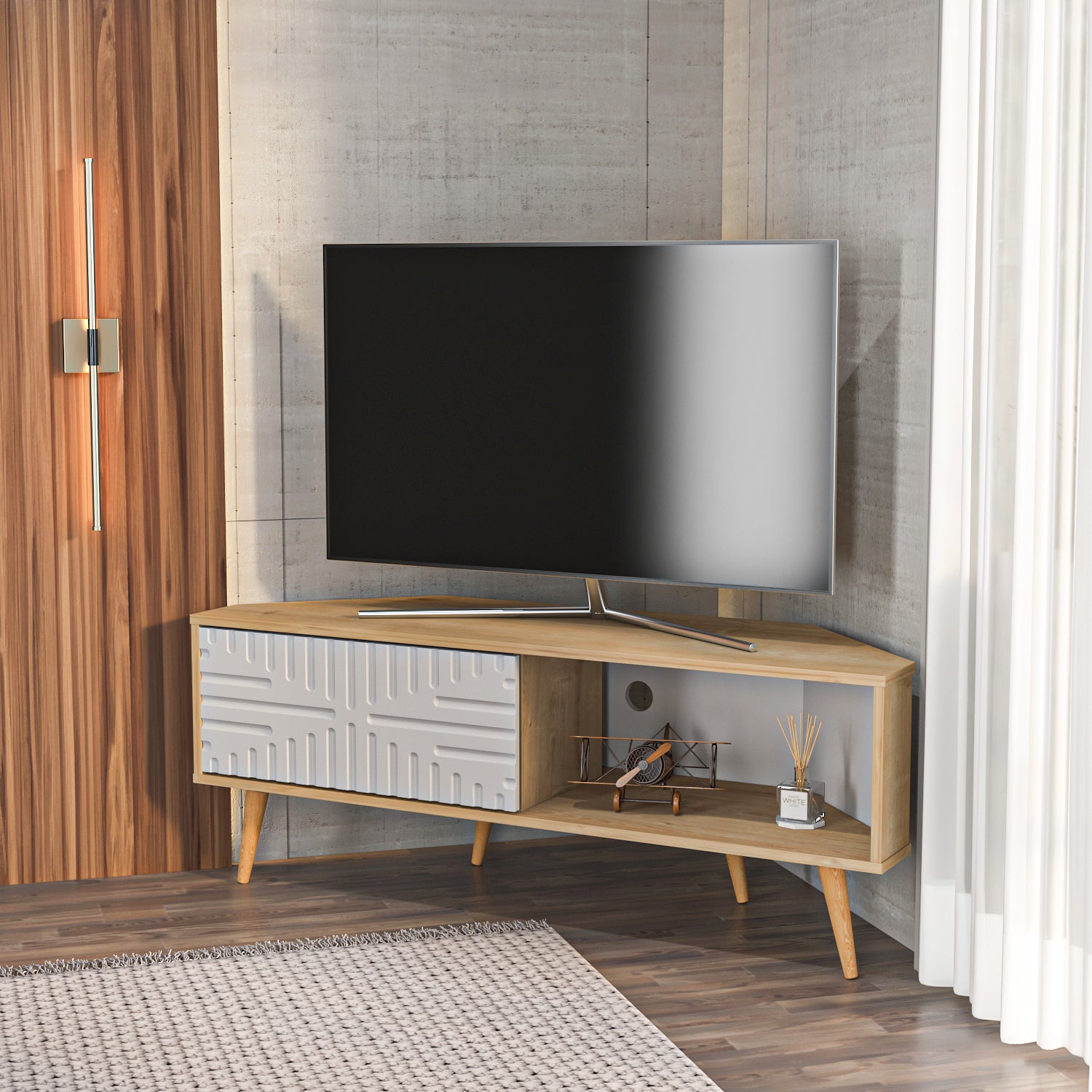 Mora 55'' Corner TV Stand for 65'' TVs
