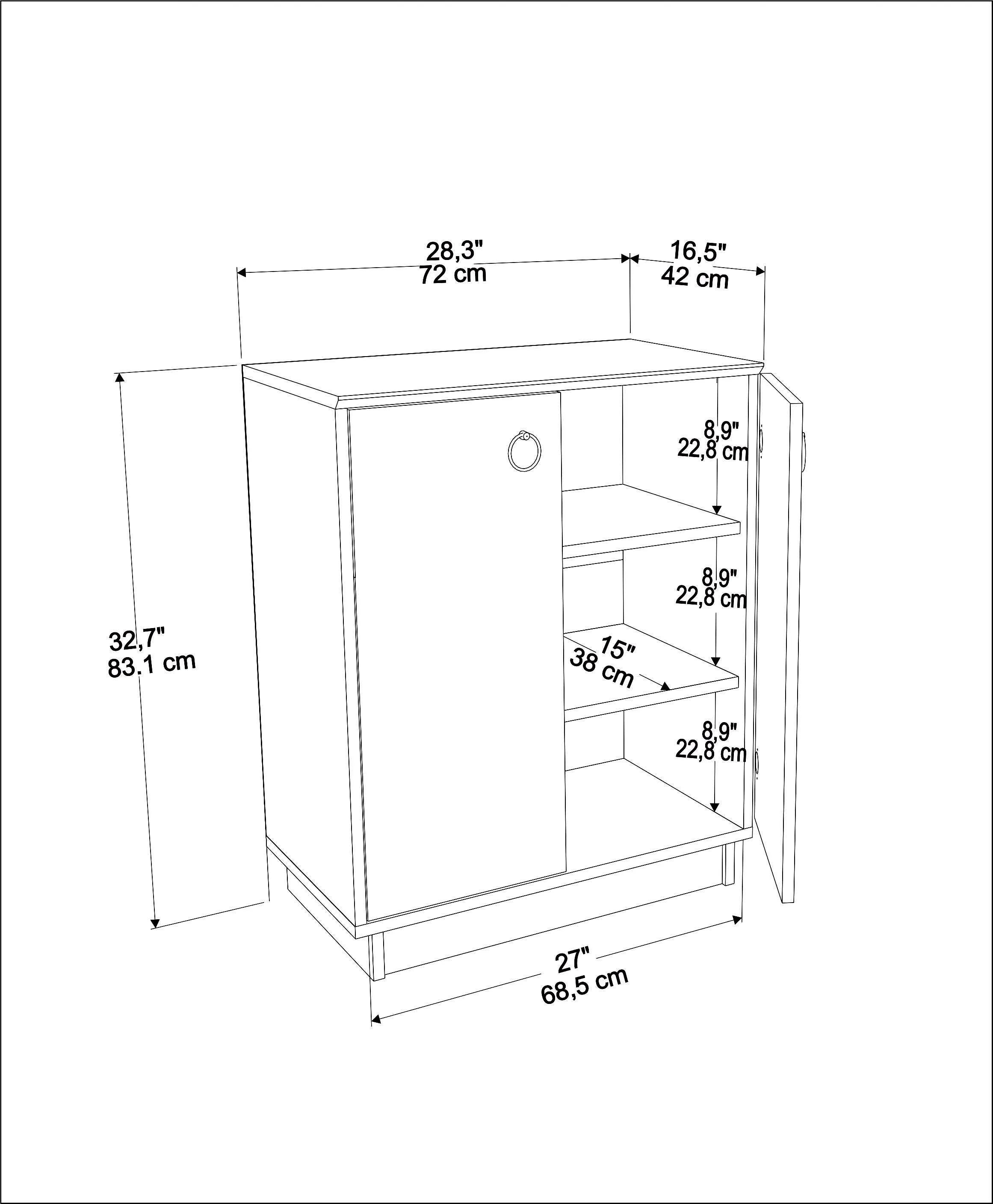 Nuanse Storage Cabinet with Doors | Accent Cabinet | Shoe Rack
