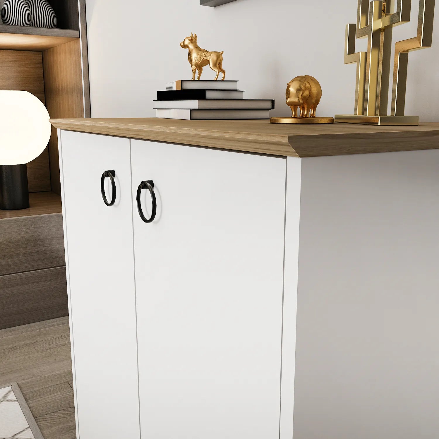 Nuanse Storage Cabinet with Doors | Accent Cabinet | Shoe Rack