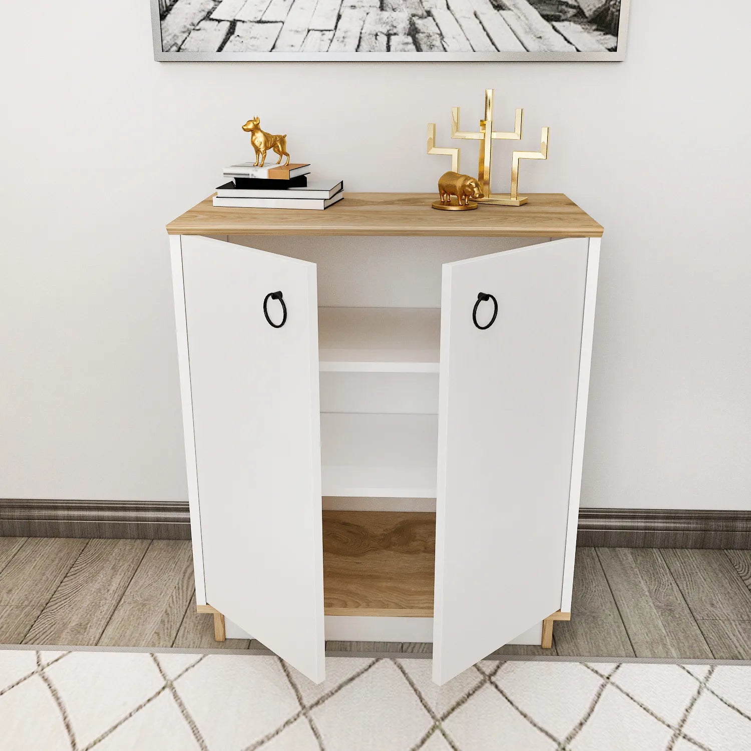 Nuanse Storage Cabinet with Doors | Accent Cabinet | Shoe Rack