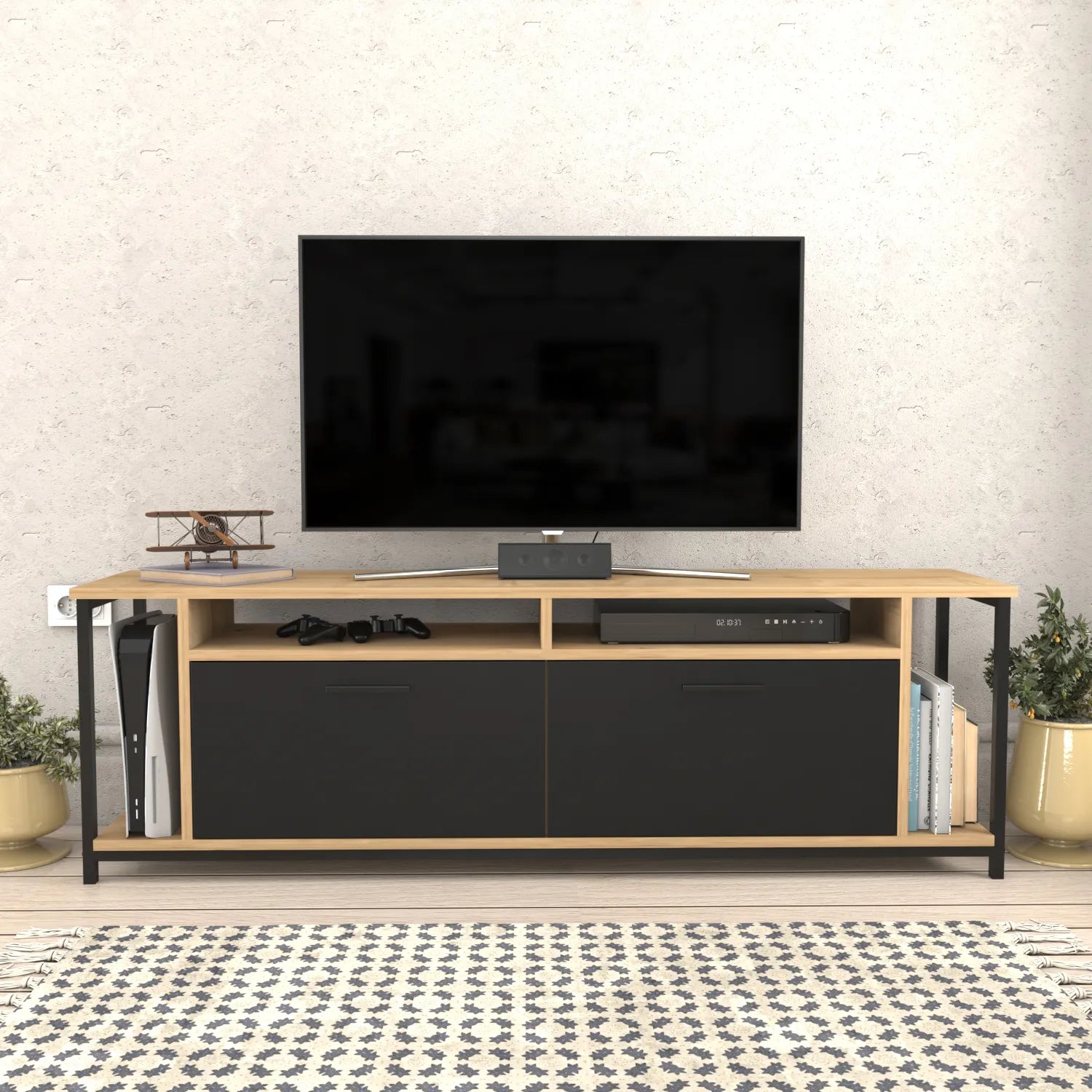 Omar 63" Wide TV Stand & Media Console for TVs up to 72"