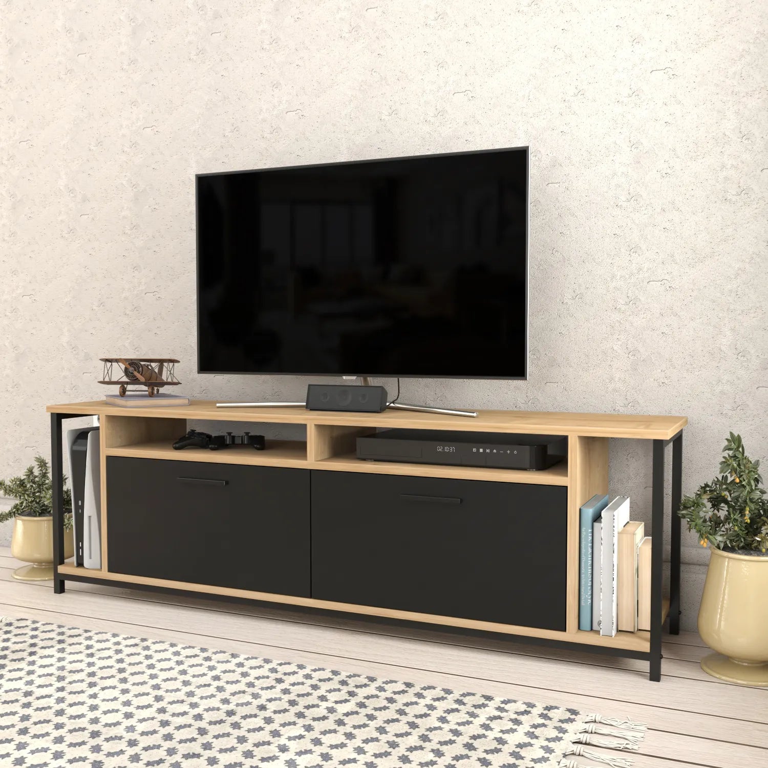 Omar 63" Wide TV Stand & Media Console for TVs up to 72"