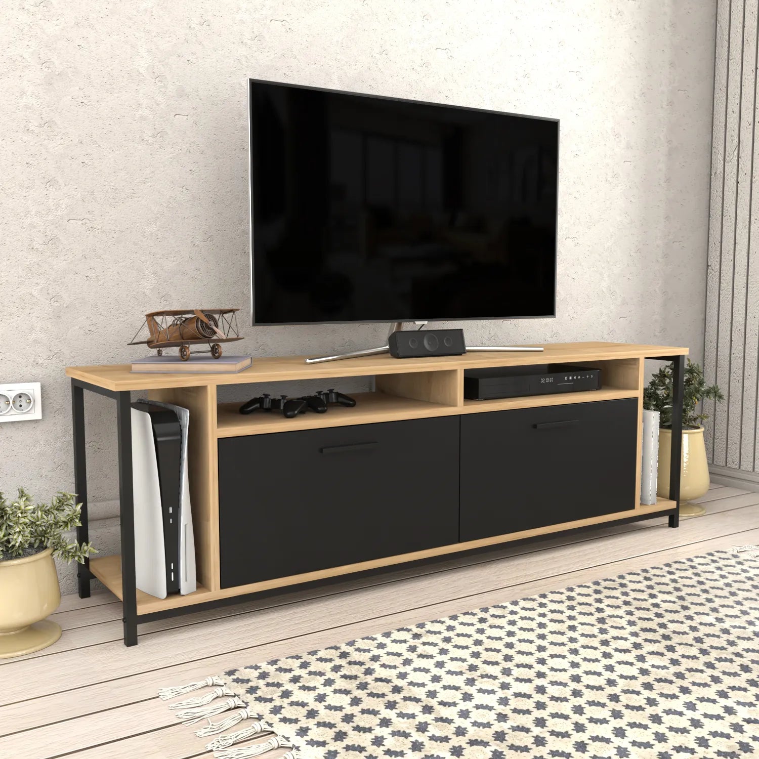 Omar 63" Wide TV Stand & Media Console for TVs up to 72"