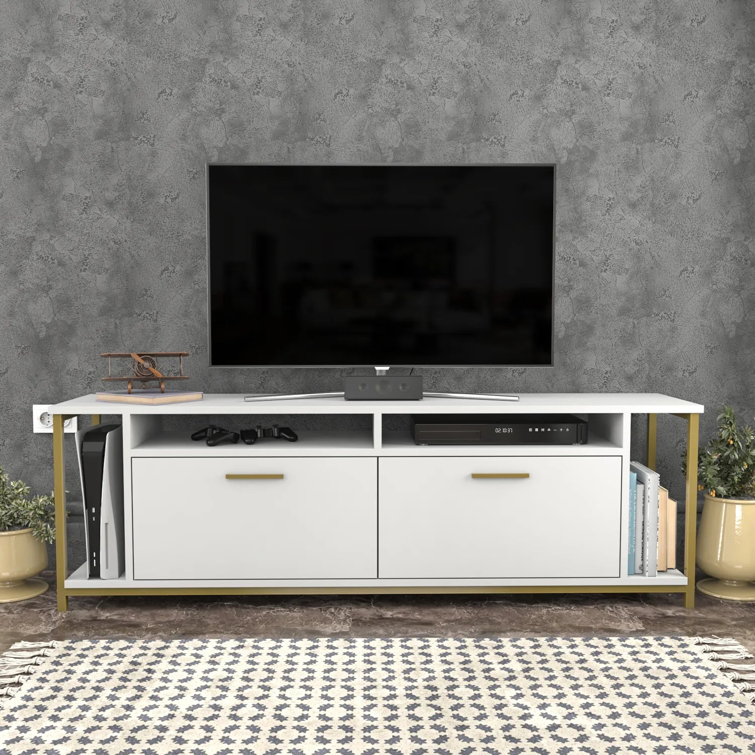 Omar 63" Wide TV Stand & Media Console for TVs up to 72"