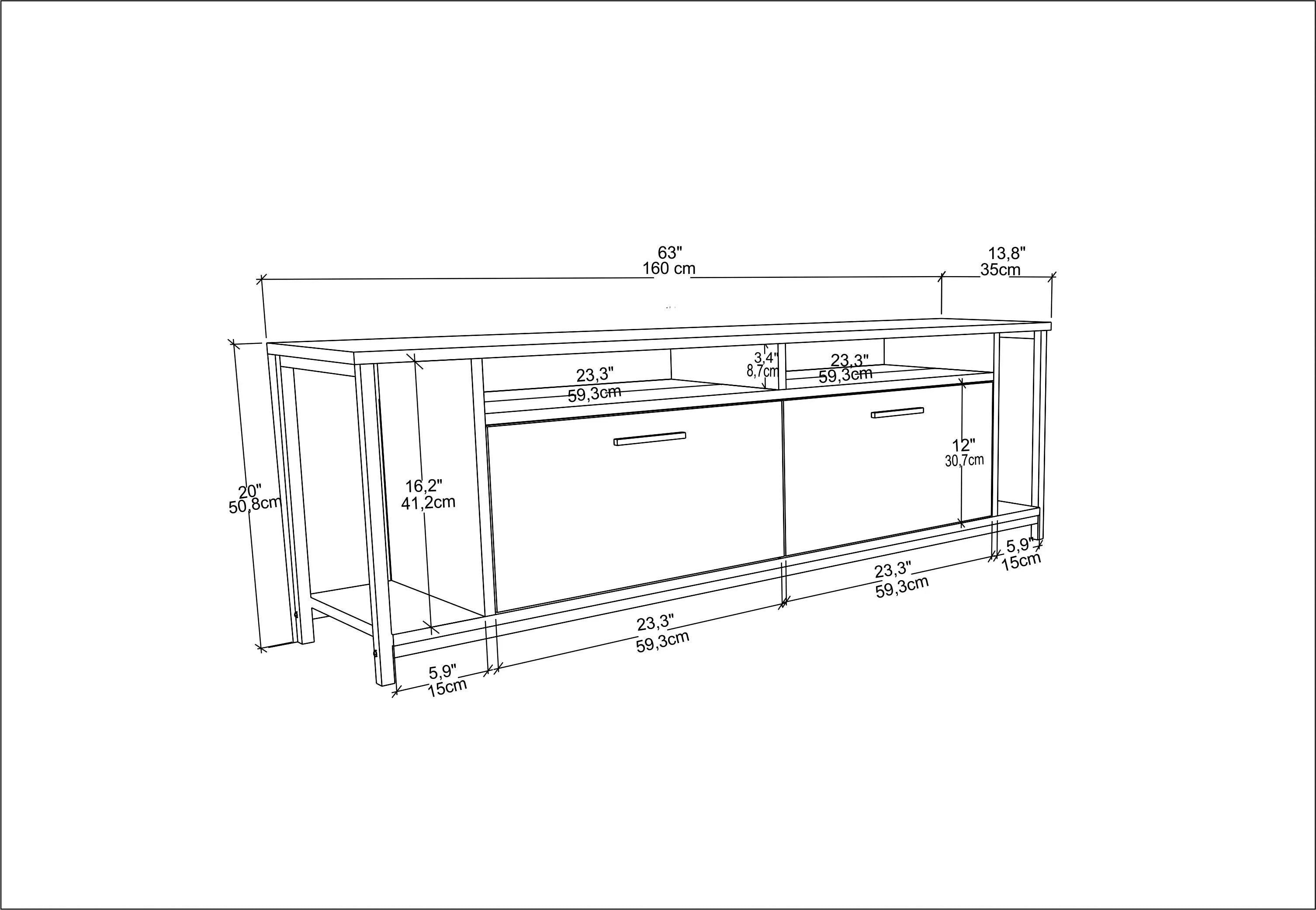 Omar 63" Wide TV Stand & Media Console for TVs up to 72"