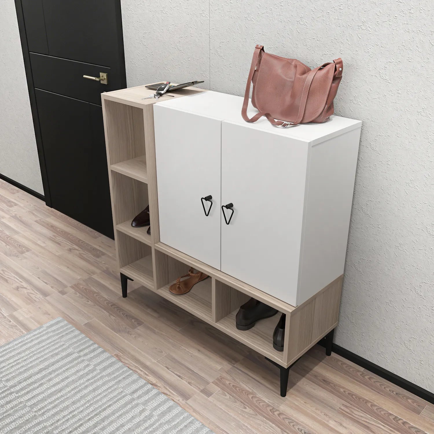 Platin Modern Shoe Cabinet with Ample Storage | Cupboard