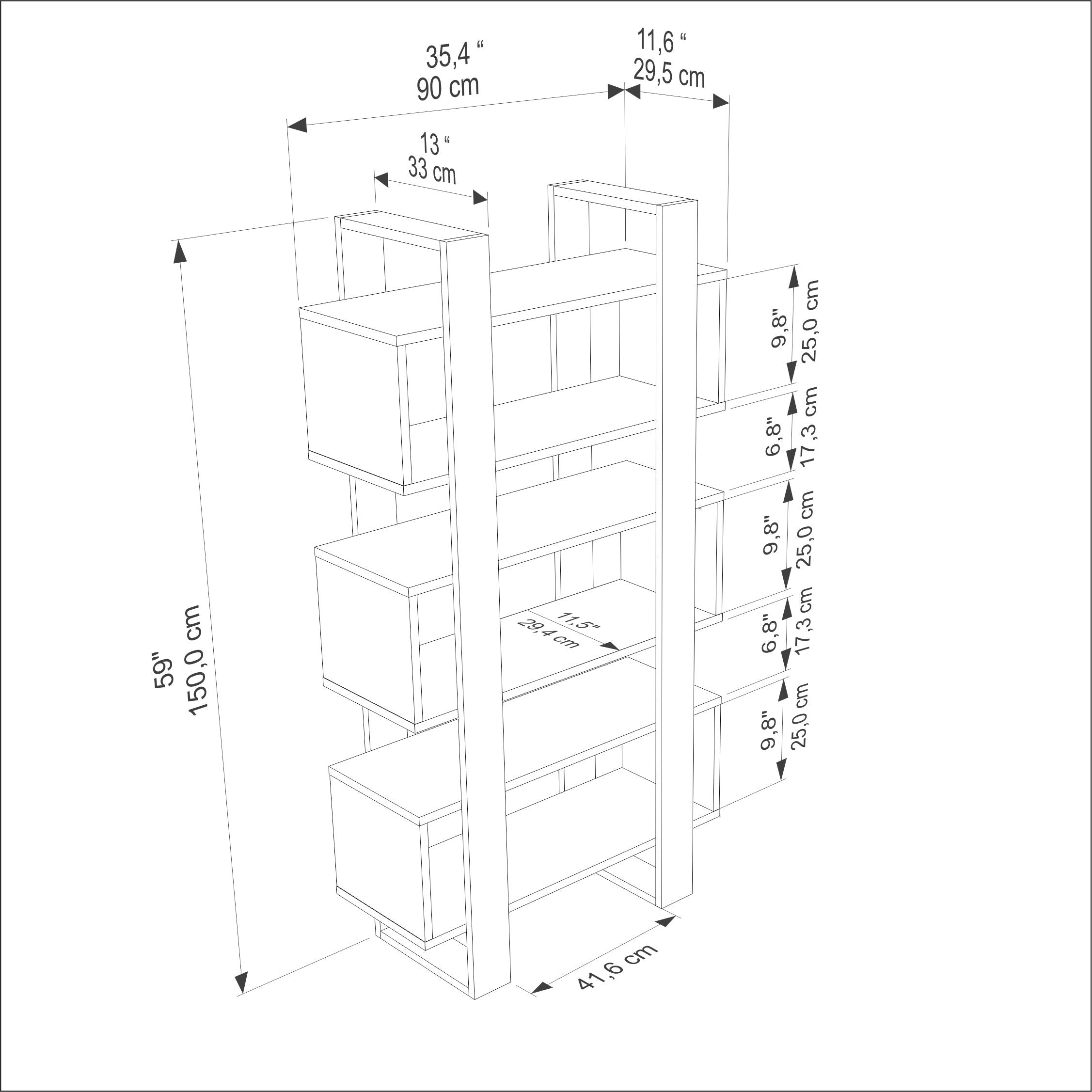 Reina 59" Tall Bookcase