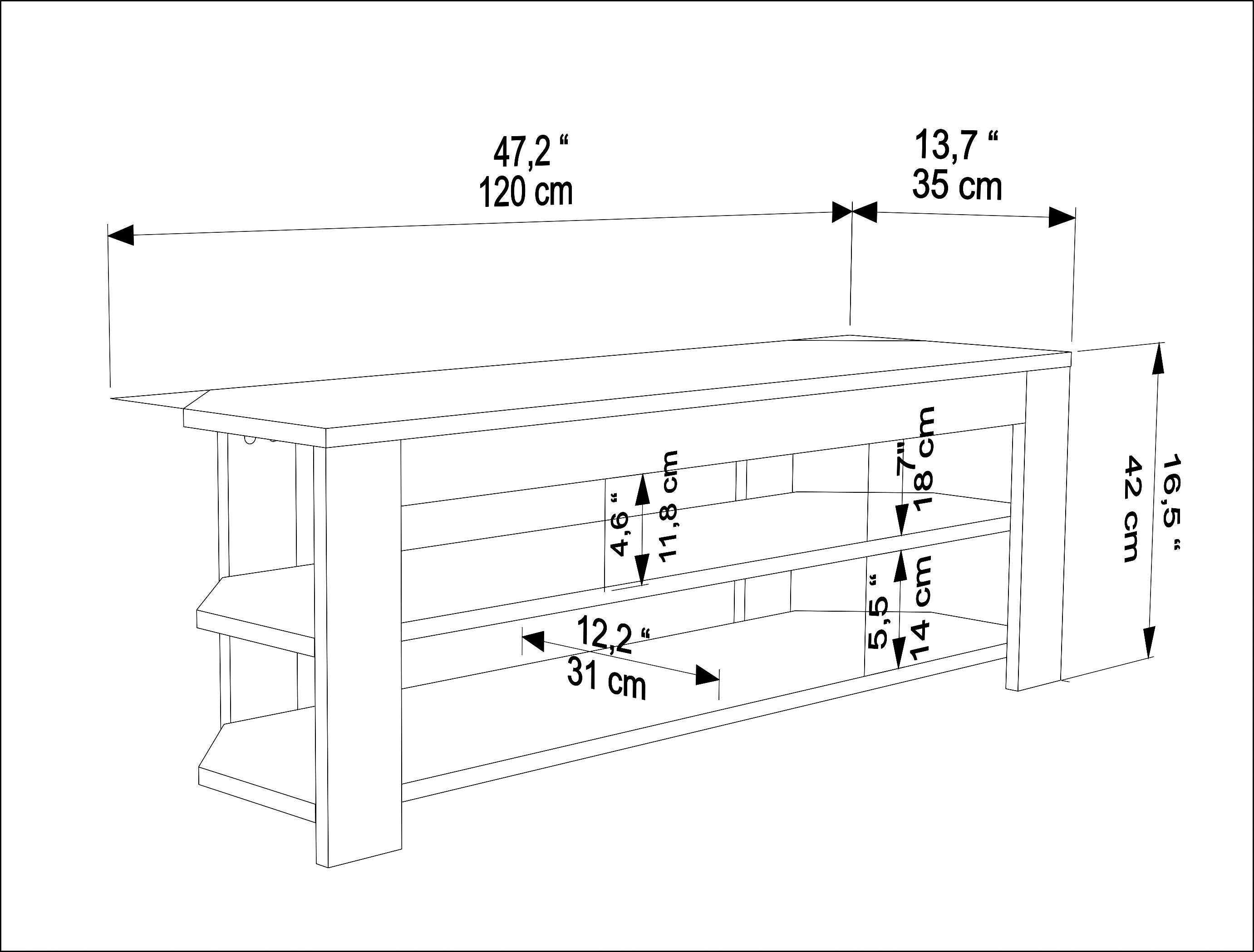 Rita 47" Wide Corner TV Stand