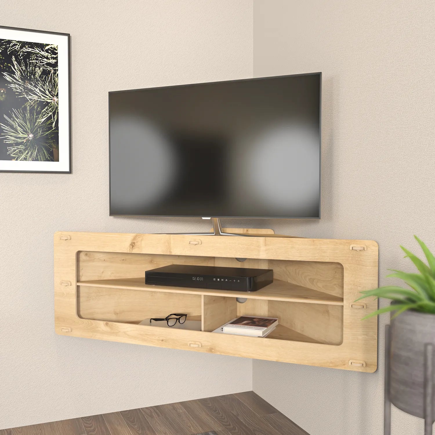 Sala 47" Wide Floating TV Stand | Corner TV Stand | MDF TV Stand