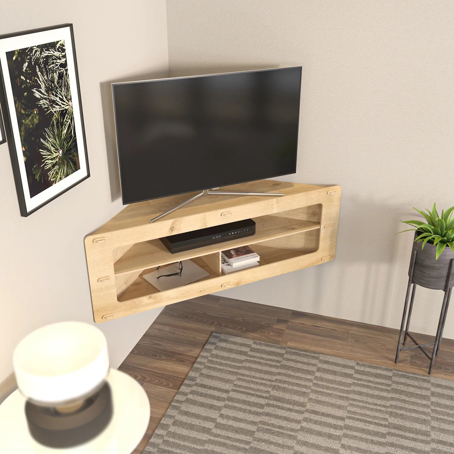 Sala 47" Wide Floating TV Stand | Corner TV Stand | MDF TV Stand