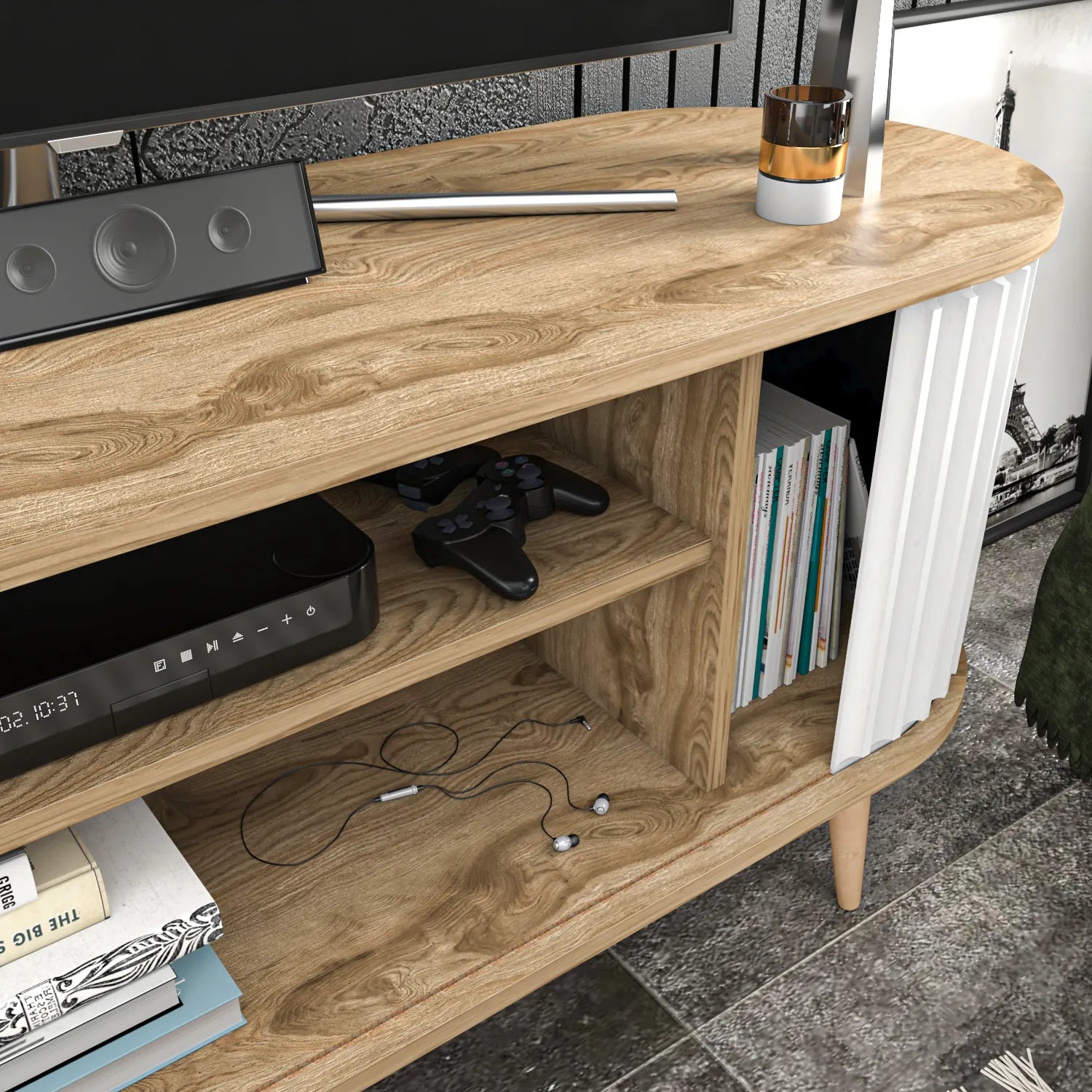 Store 55" Wide Oval TV Stand | Media Console
