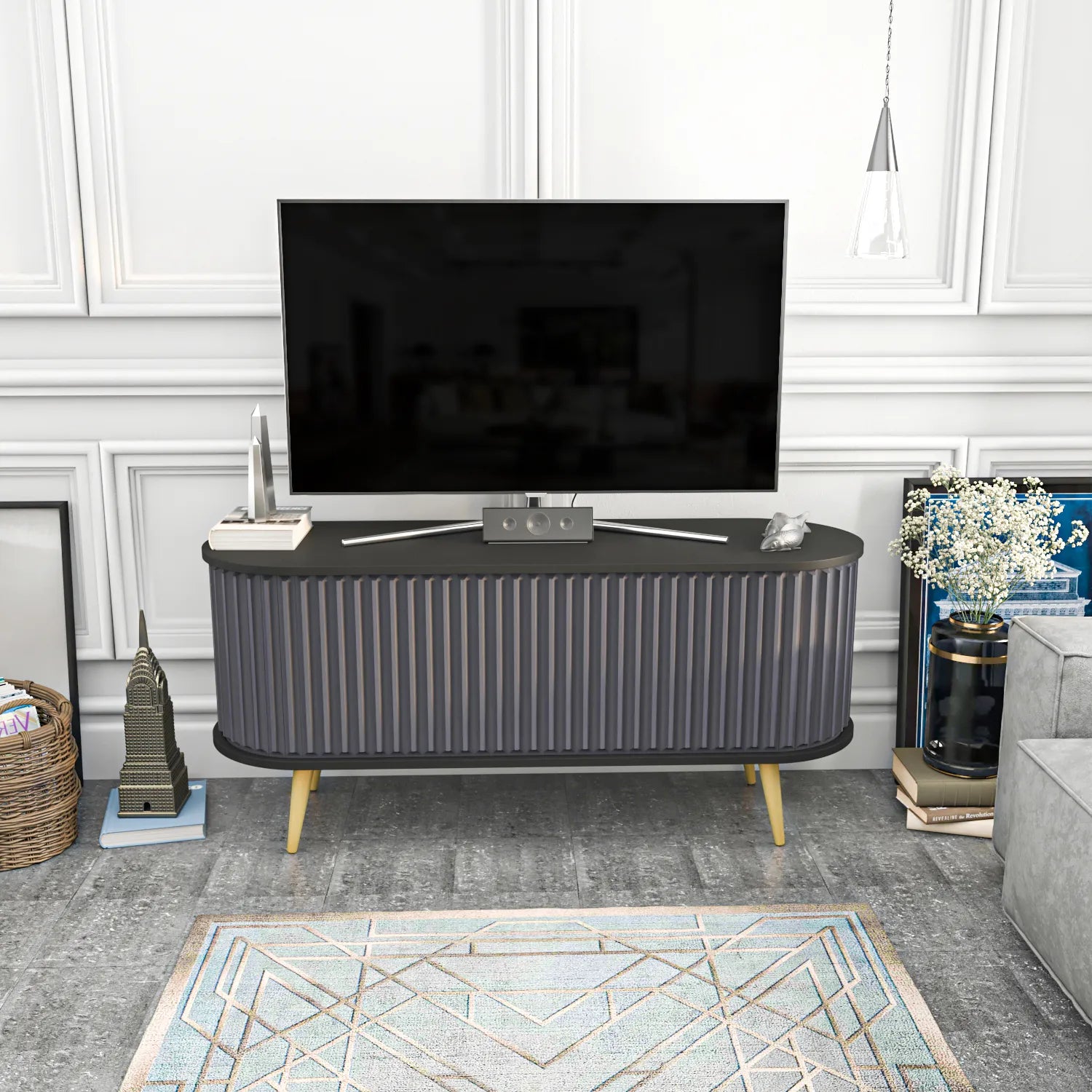 Store 55" Wide Oval TV Stand | Media Console