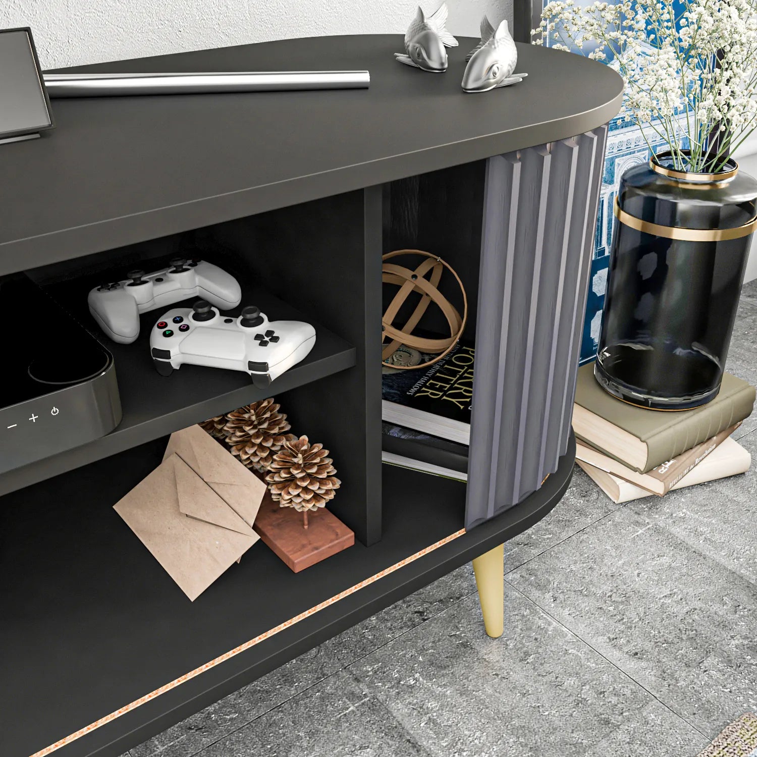Store 55" Wide Oval TV Stand | Media Console