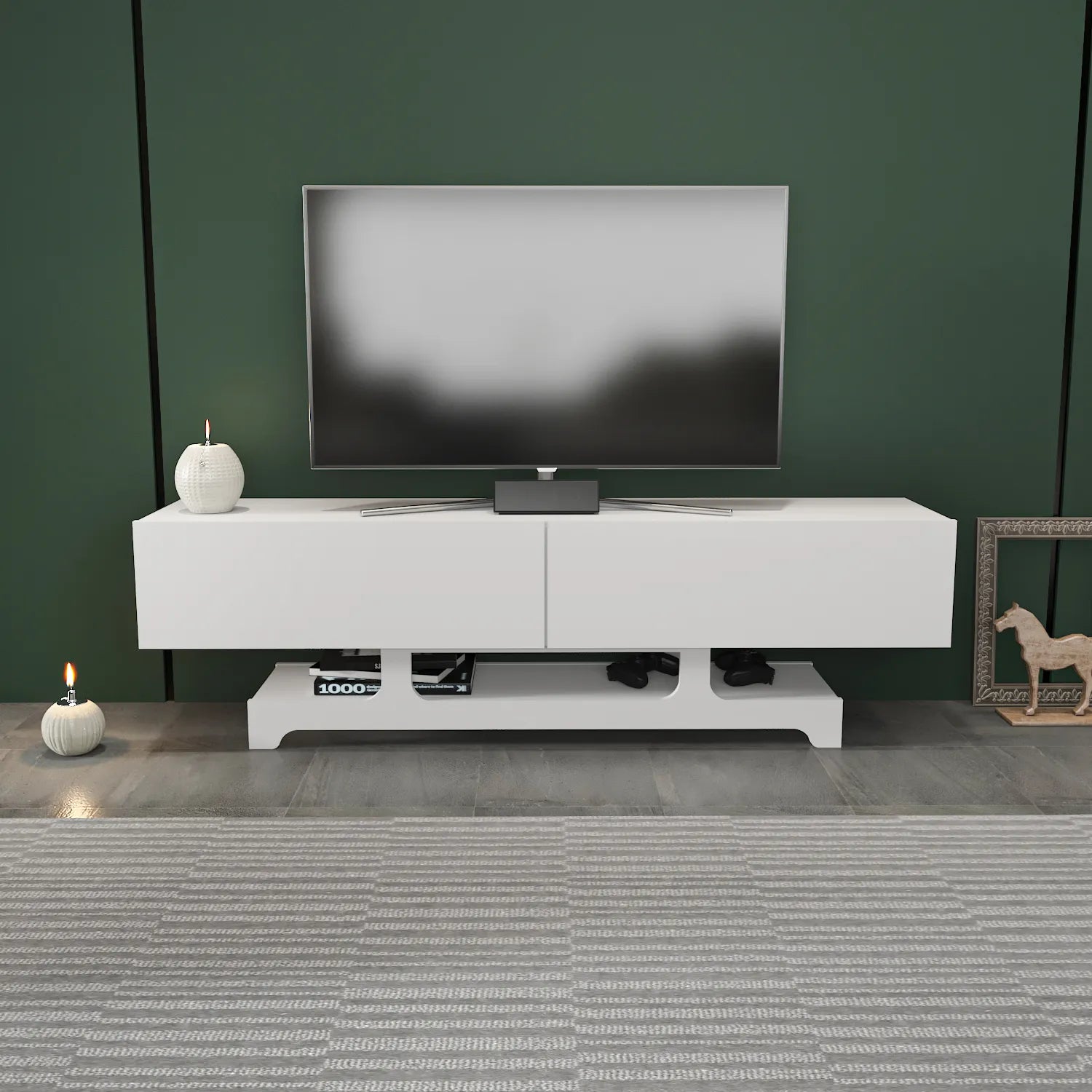 Tera 63" Wide TV Stand and Media Console for TVs up to 72"