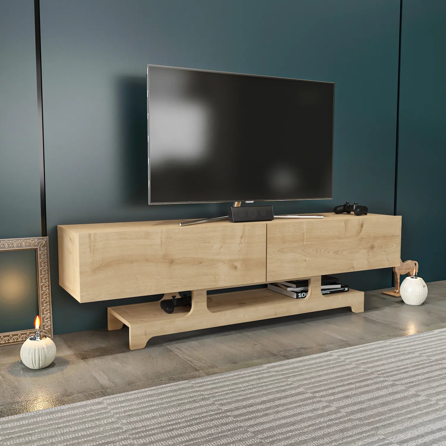 Tera 63" Wide TV Stand and Media Console for TVs up to 72"