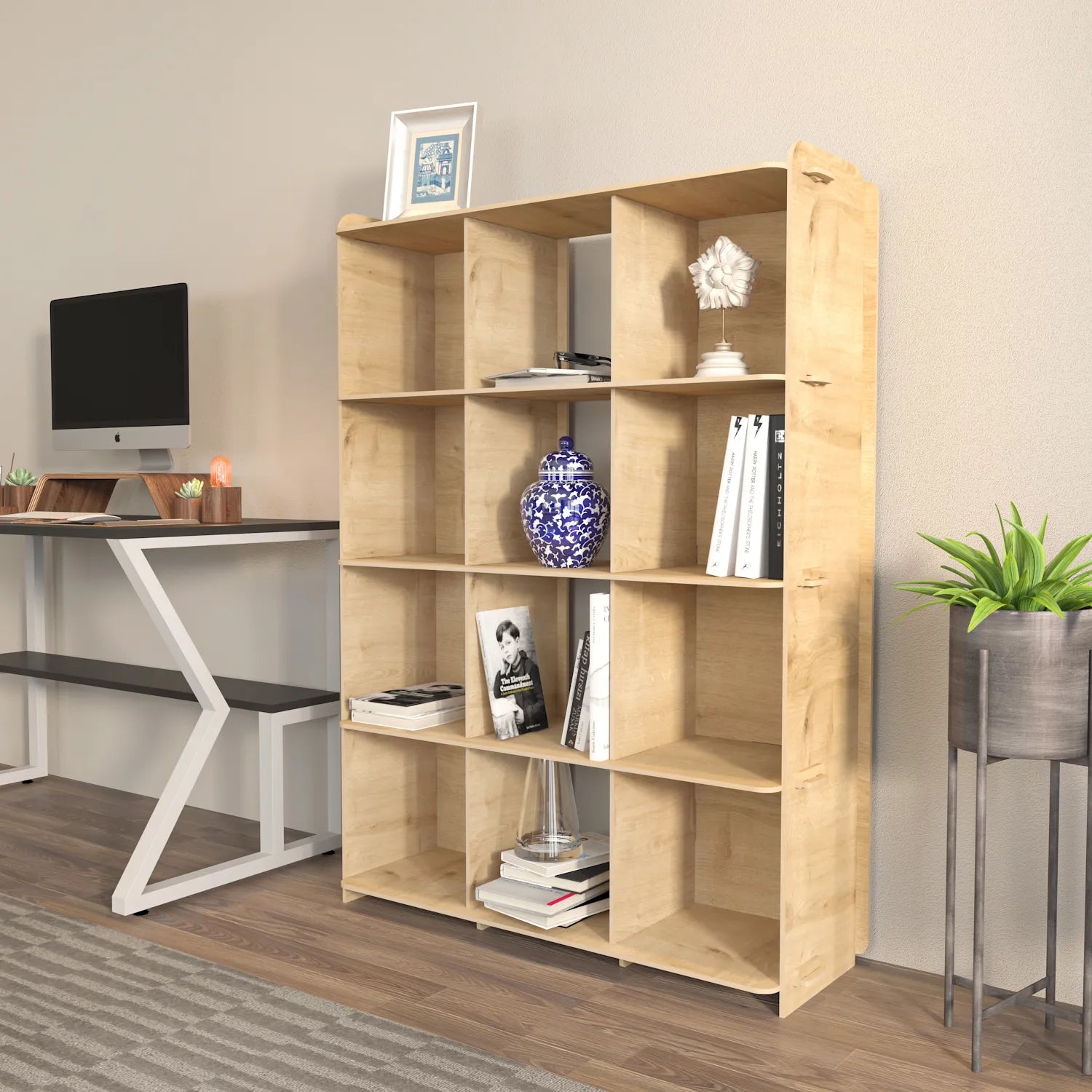 Zimba 52" Tall MDF Bookcase | Bookshelf | Display Unit