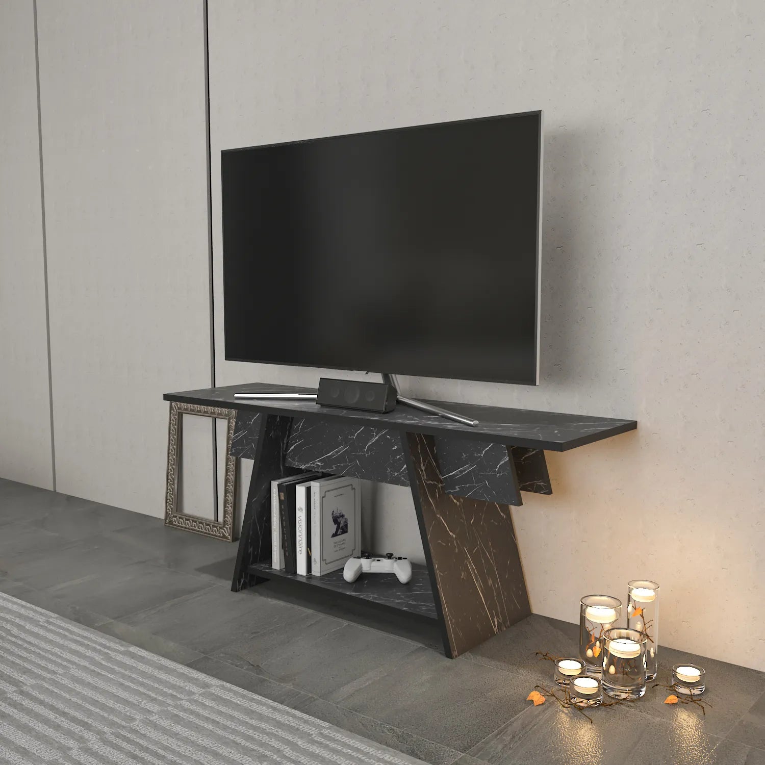 Minimalist tv hot sale stand 55 inch