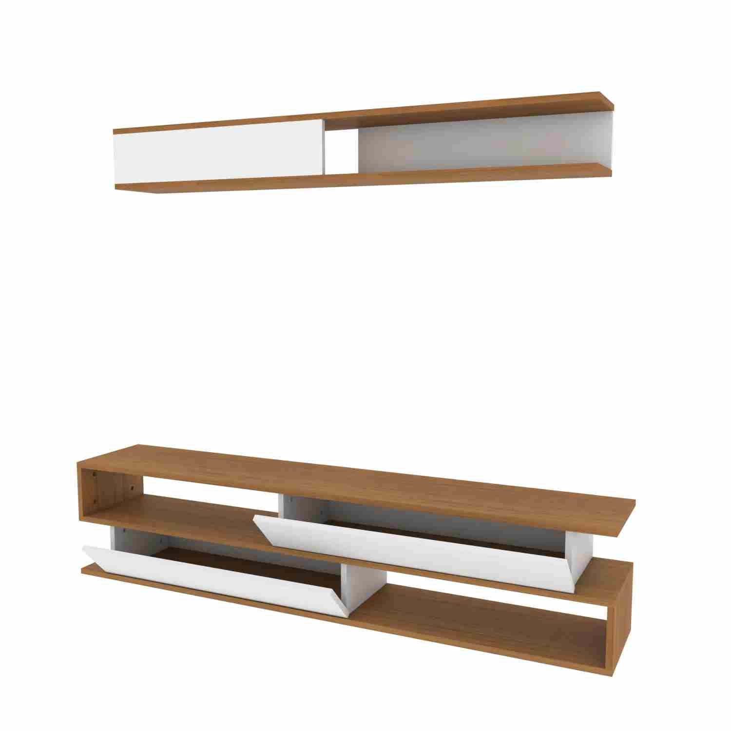 Sims 71" Modern TV Stand, Cabinet & Wall Shelf Set – 3-in-1 Entertainment Center