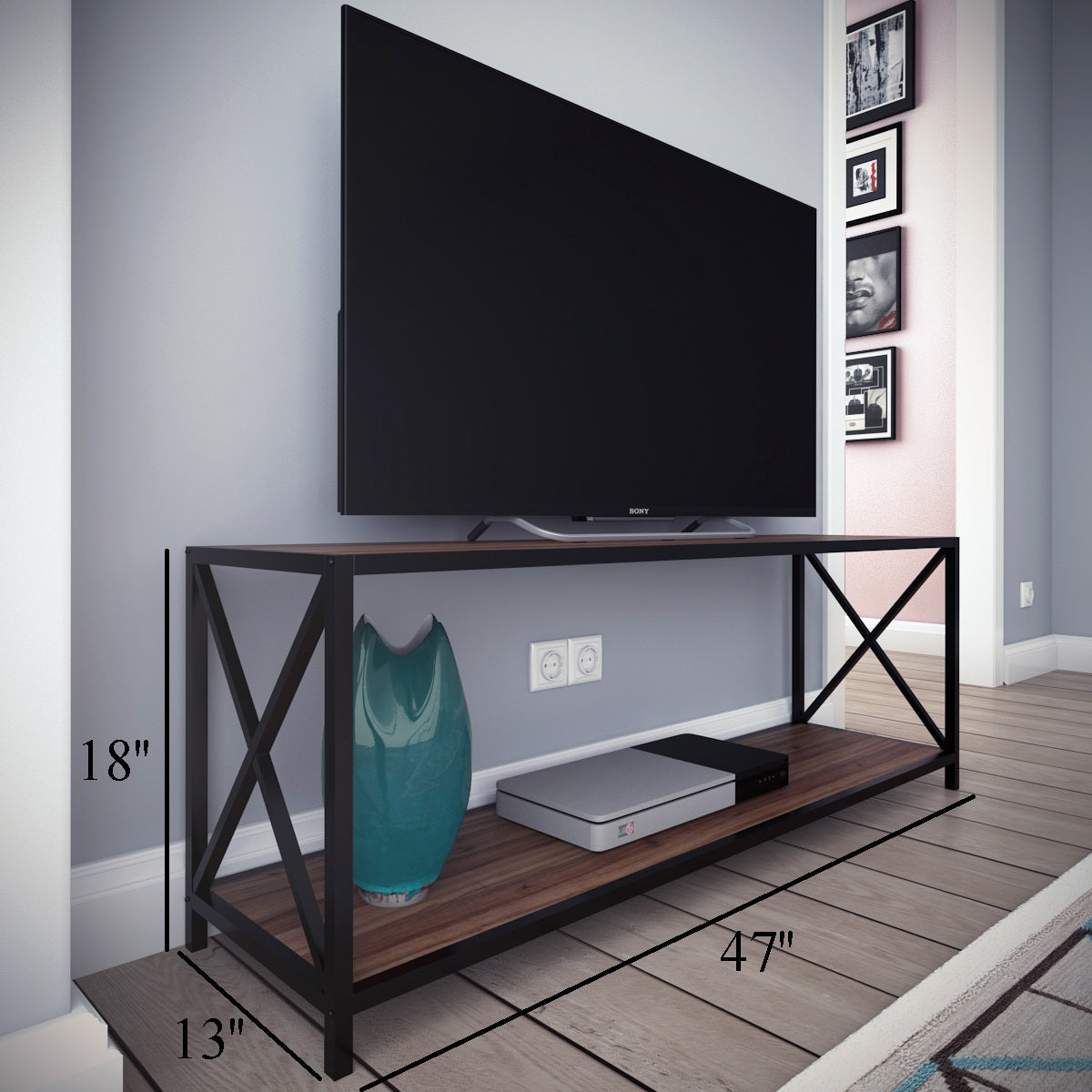 Xena 47" Metal Industrial TV Stand