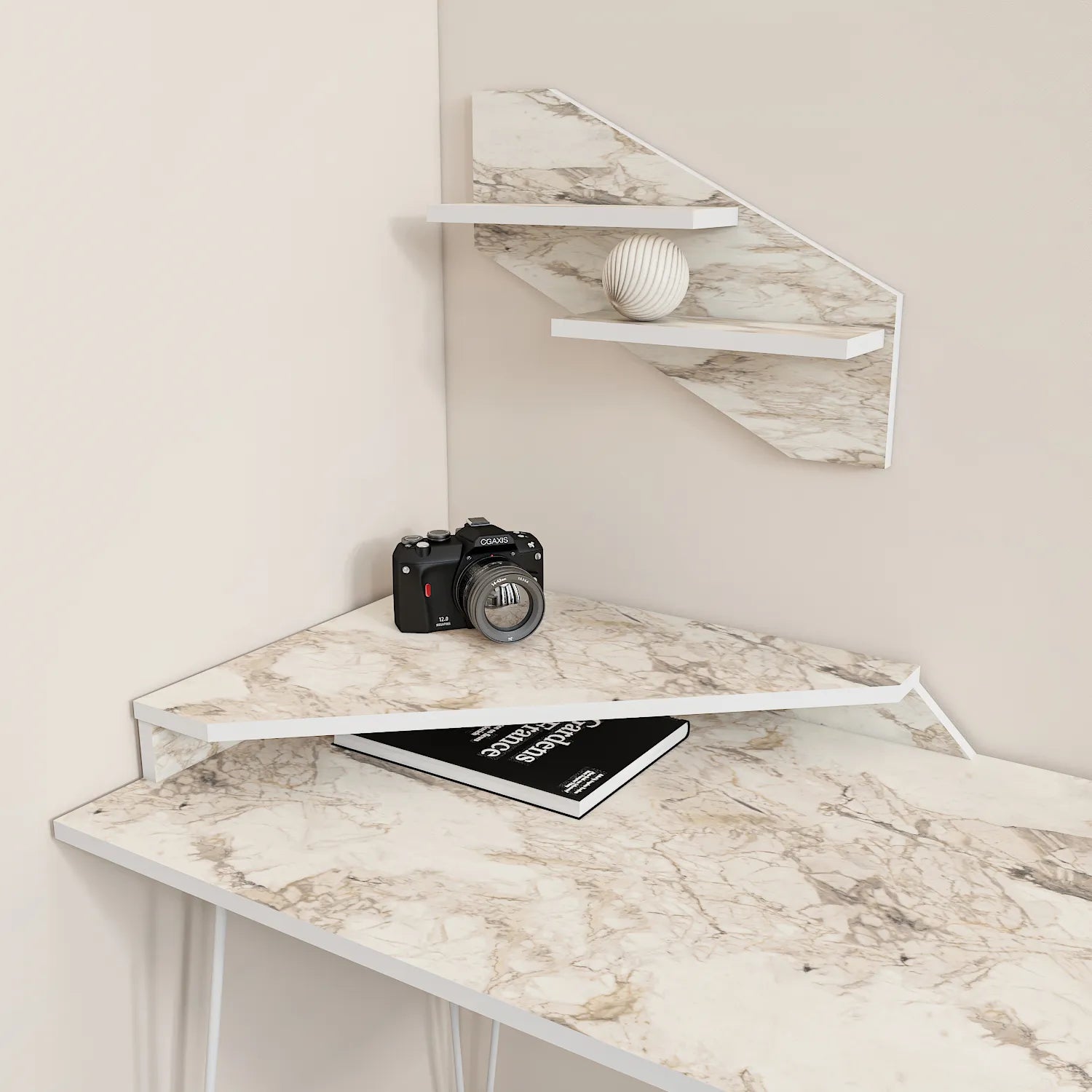 Desalvo 47" Computer Desk with Shelves